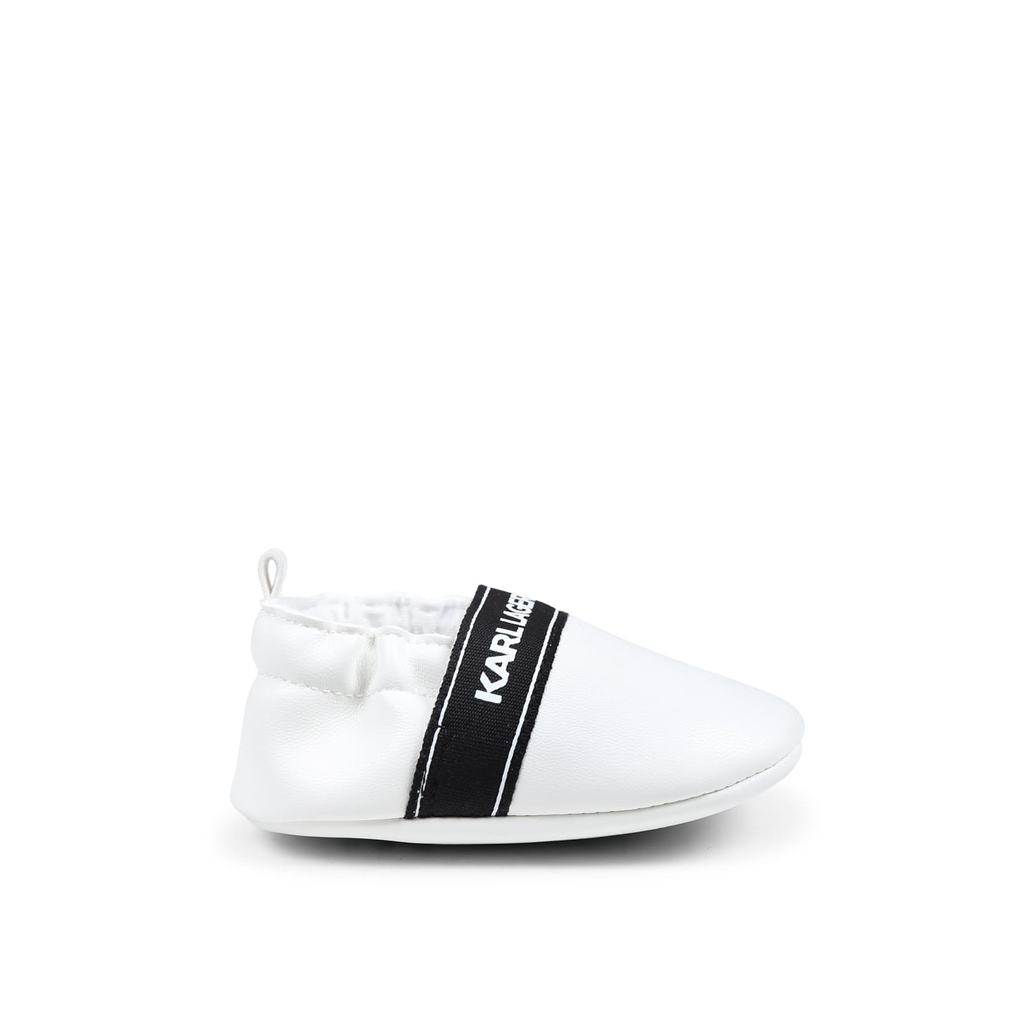 Karl Lagerfeld White Slip On For Babykids With Logo