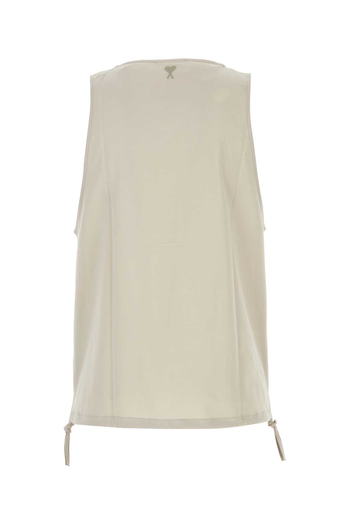 Shop Ami Alexandre Mattiussi Sand Cotton Tank Top In Lightbeige