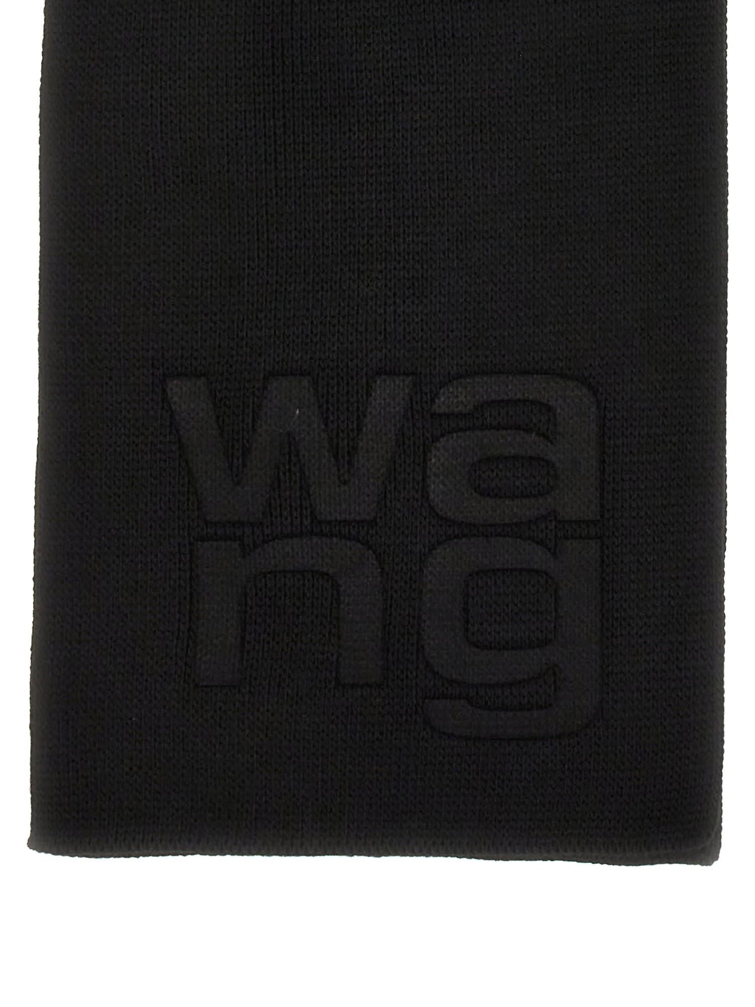 Shop Alexander Wang Scarf With Logo In Black