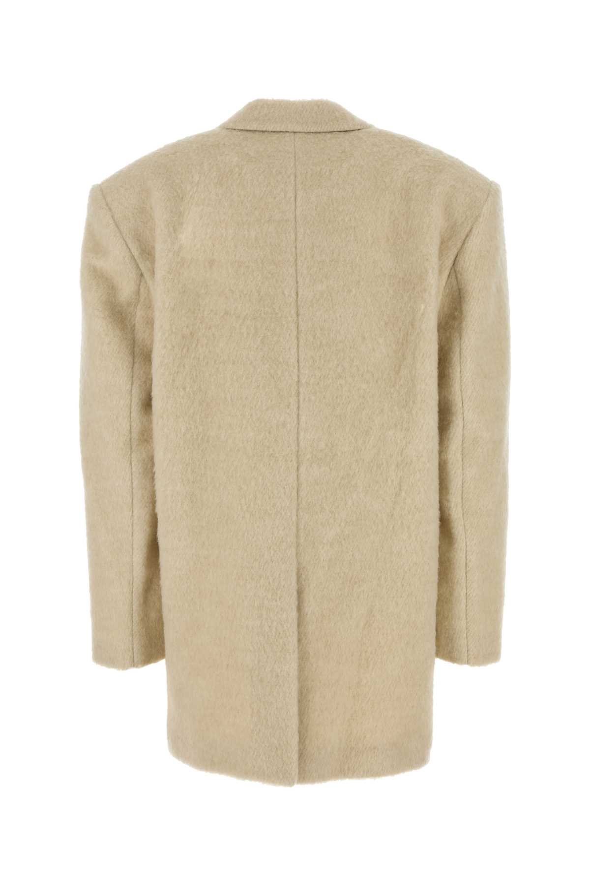 The Andamane Tailored Blend Coat Featuring Notched Lapels In Neutral