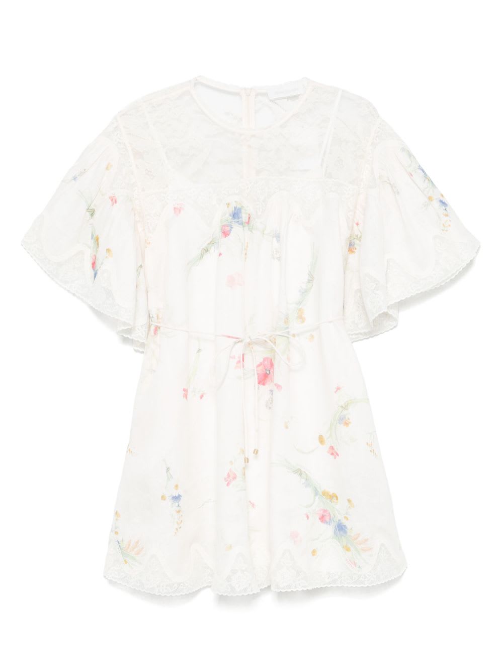 Zimmermann Lucky Mini Dress In White