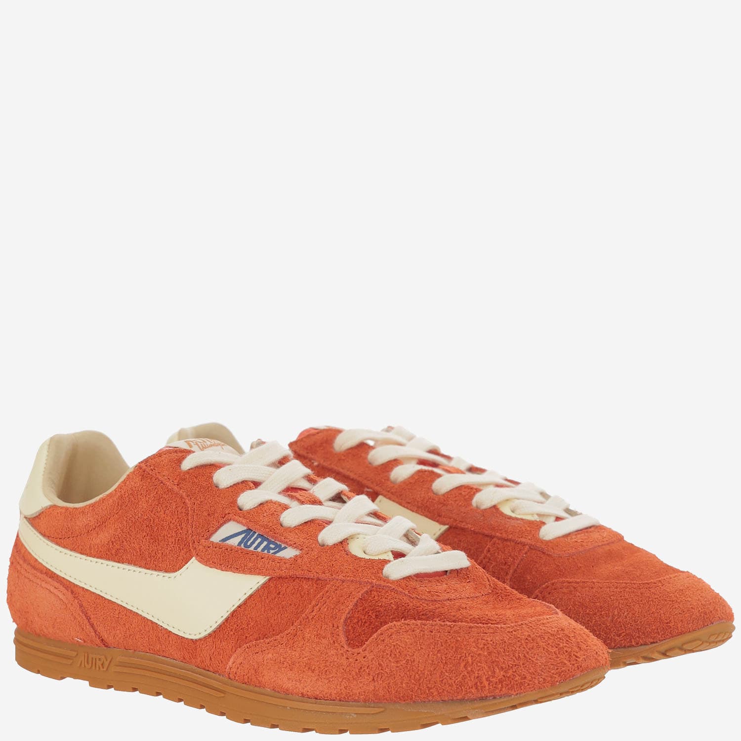 Autry Windspin Low Red Sneaker With Logo On The Side And On The Heel In Suede Man In Orange