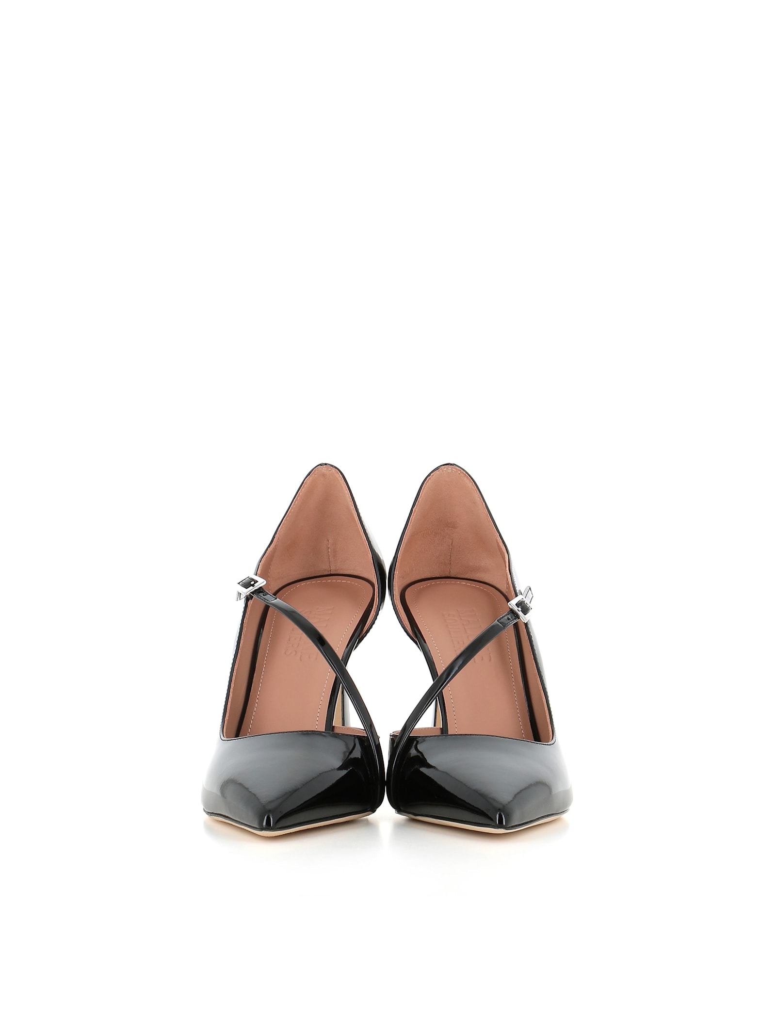 Malone Souliers 90mm Patent Leather Cross-strap Pumps In Black