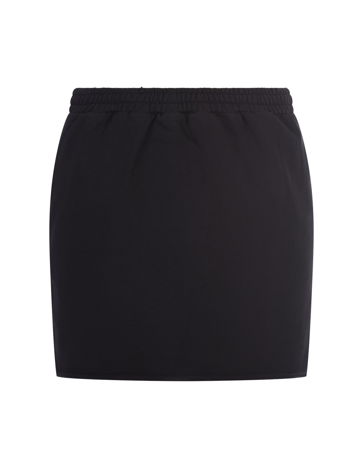 Barrow Black Mini Skirt With Drawstring In Black