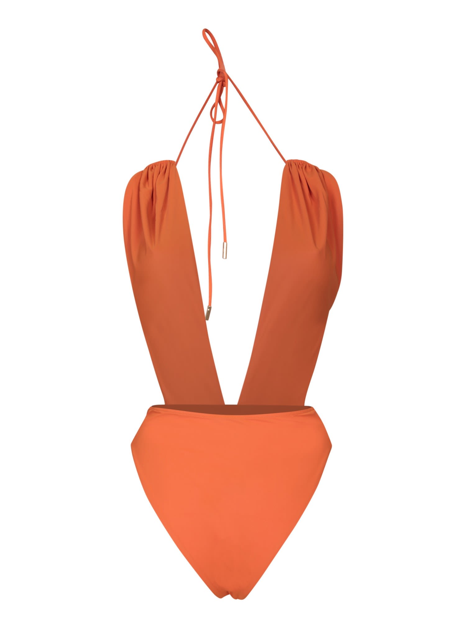 Shop Saint Laurent Maillot Orange Swimsuit
