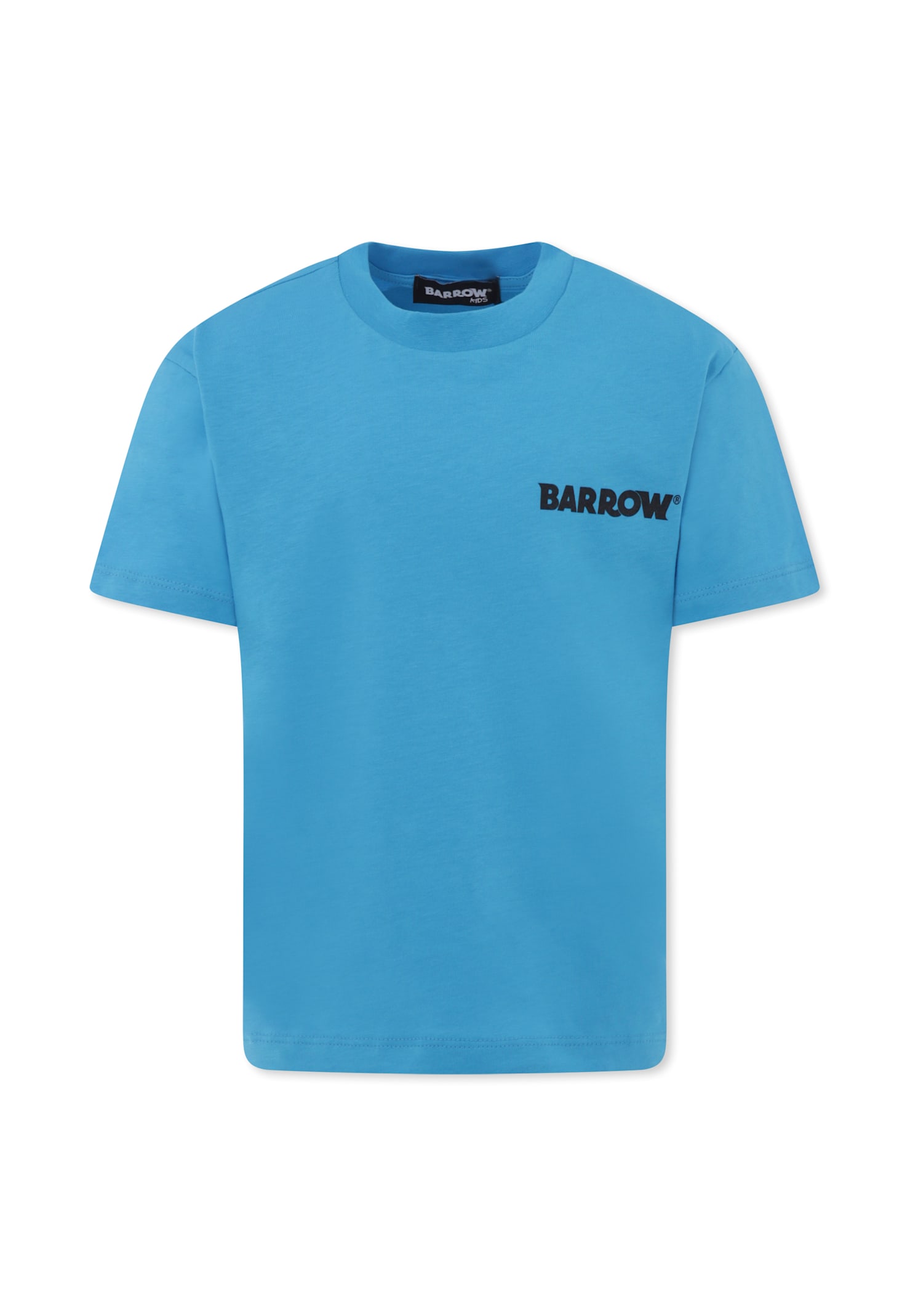 Barrow Light Blue T-shirt For Kids With Smiley In Blue