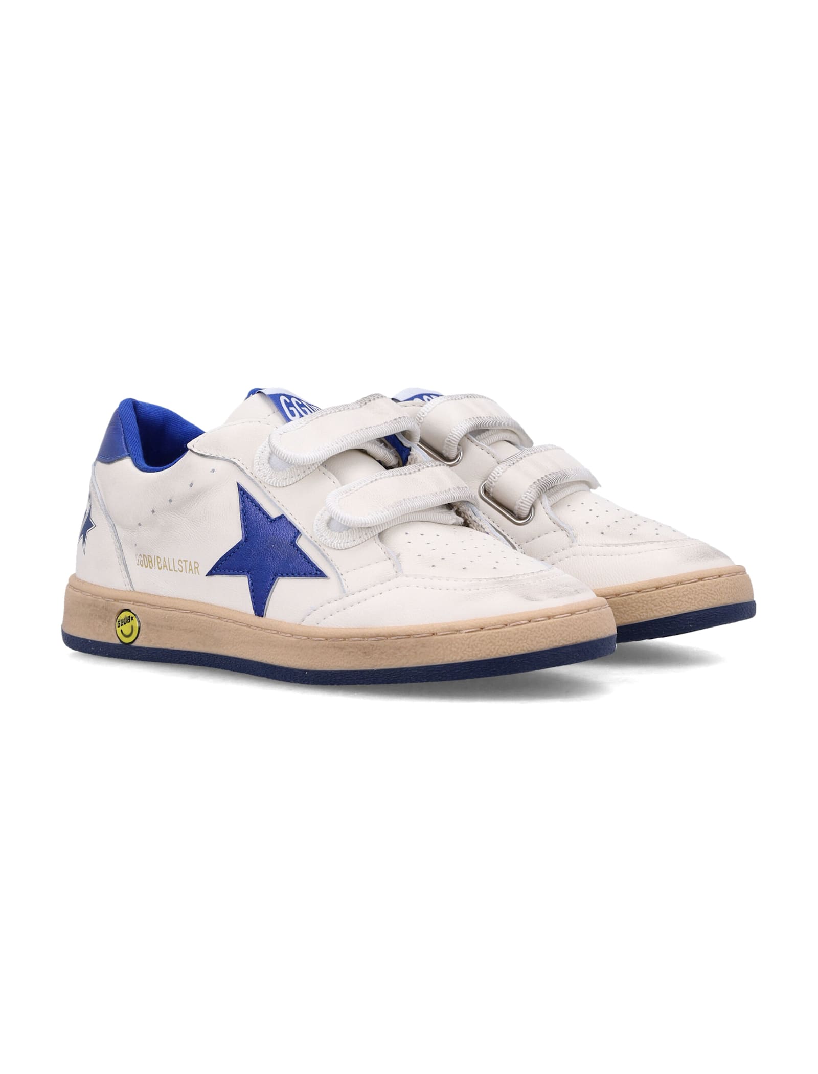 Golden Goose White June Sneakers For Kids With Star And Logo