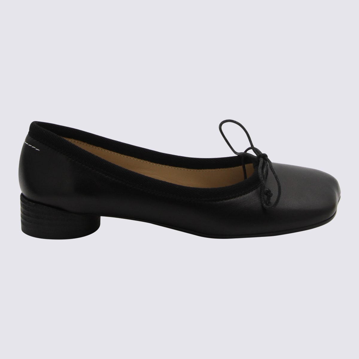 Shop Mm6 Maison Margiela Black Leather Tabi Pumps