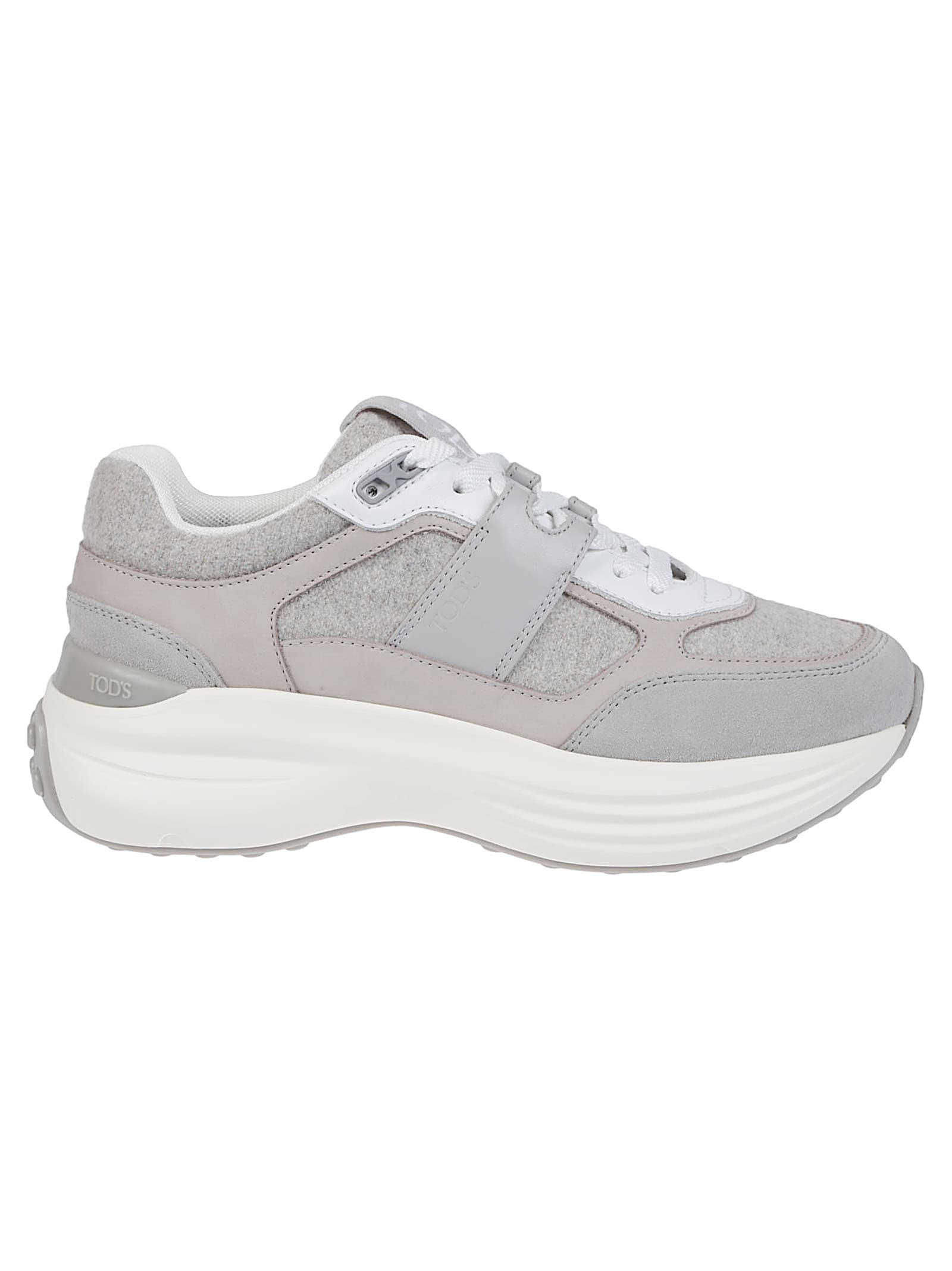 Tod's Modern Grey Sneakers With Soft Textures And Supportive Sole