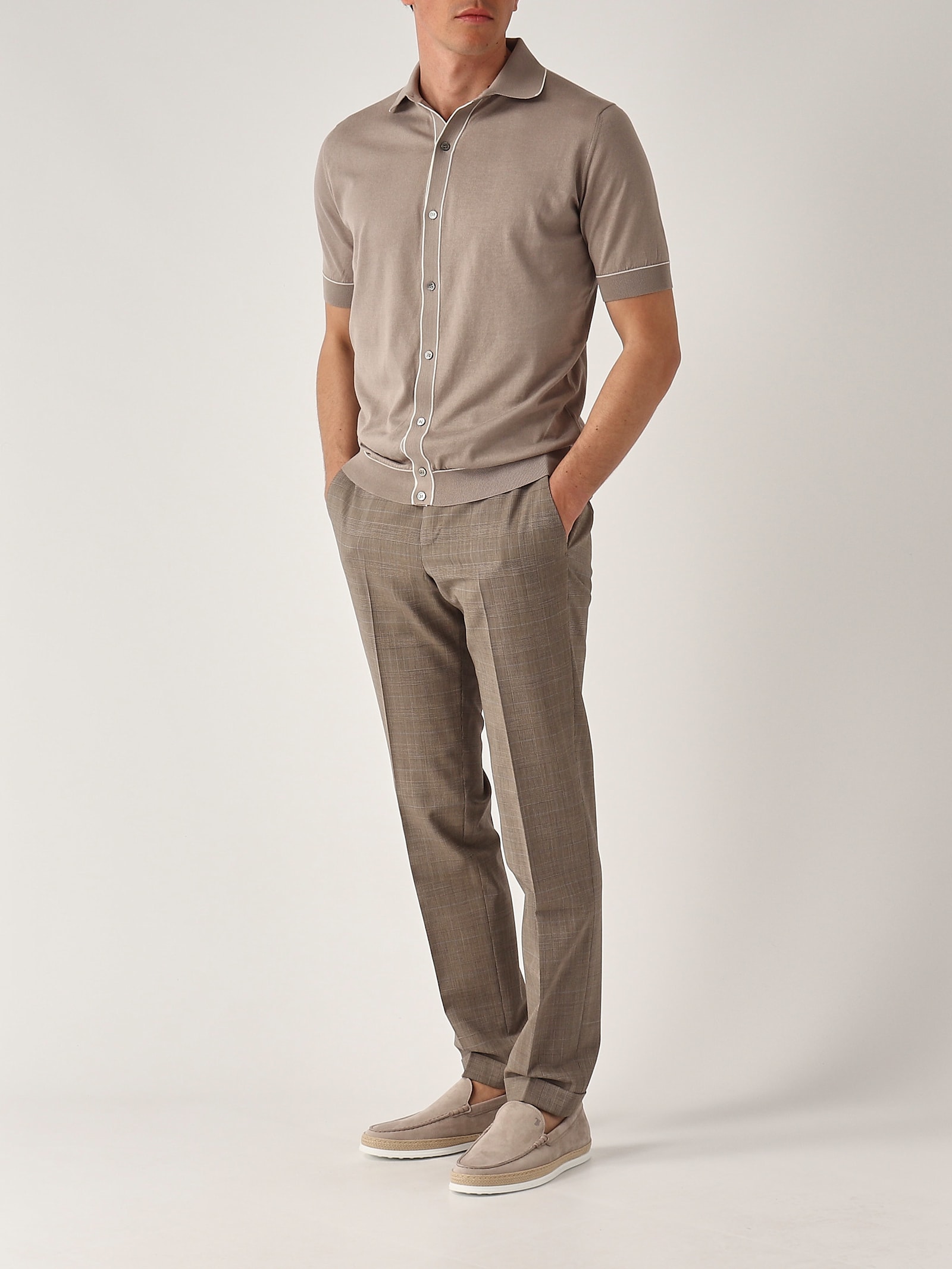 Filippo De Laurentiis Camicia M/c In Cotone Superlight Shirt In Gray