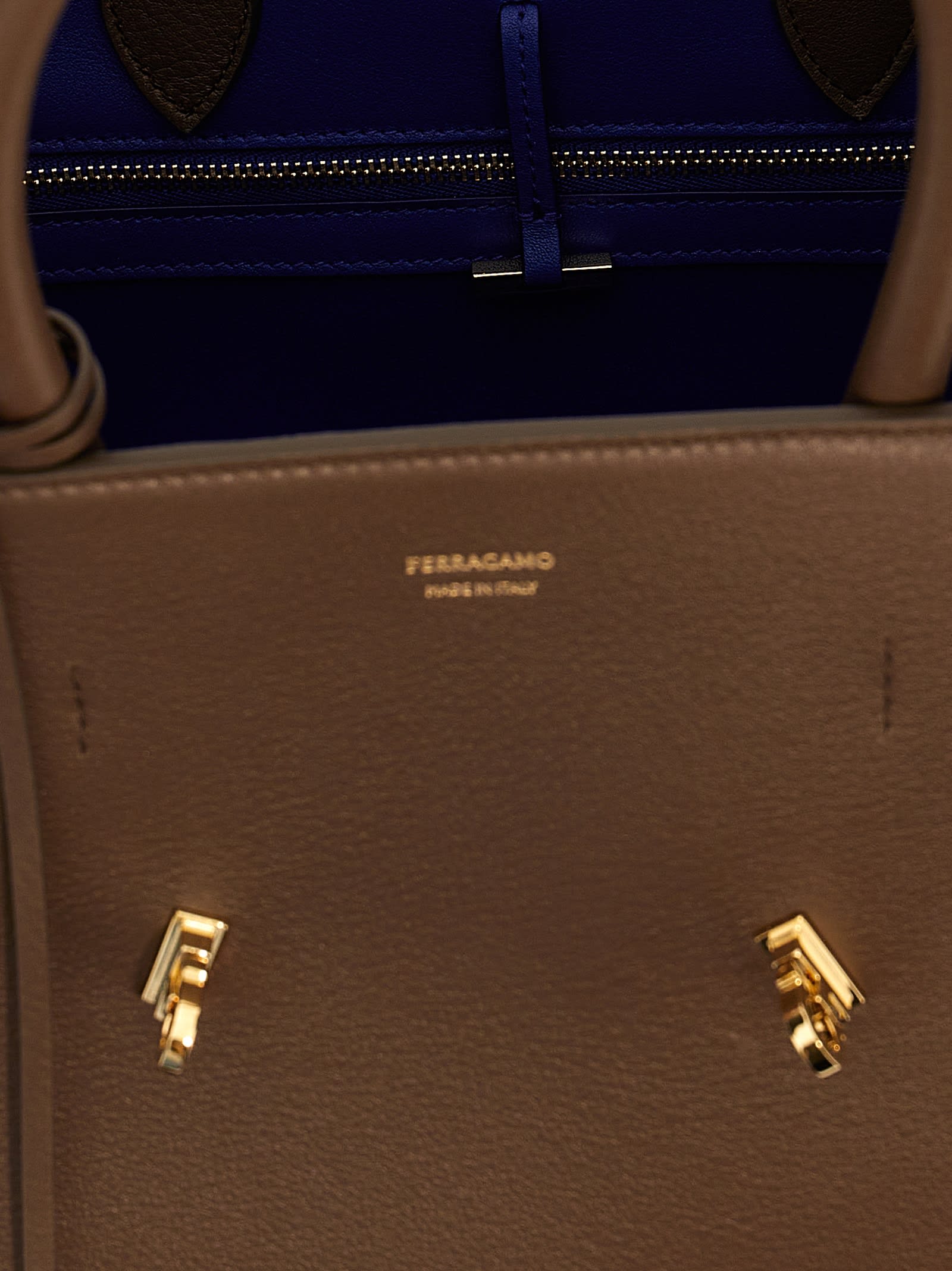 Ferragamo Brown Hug Satchel Bag In Brown