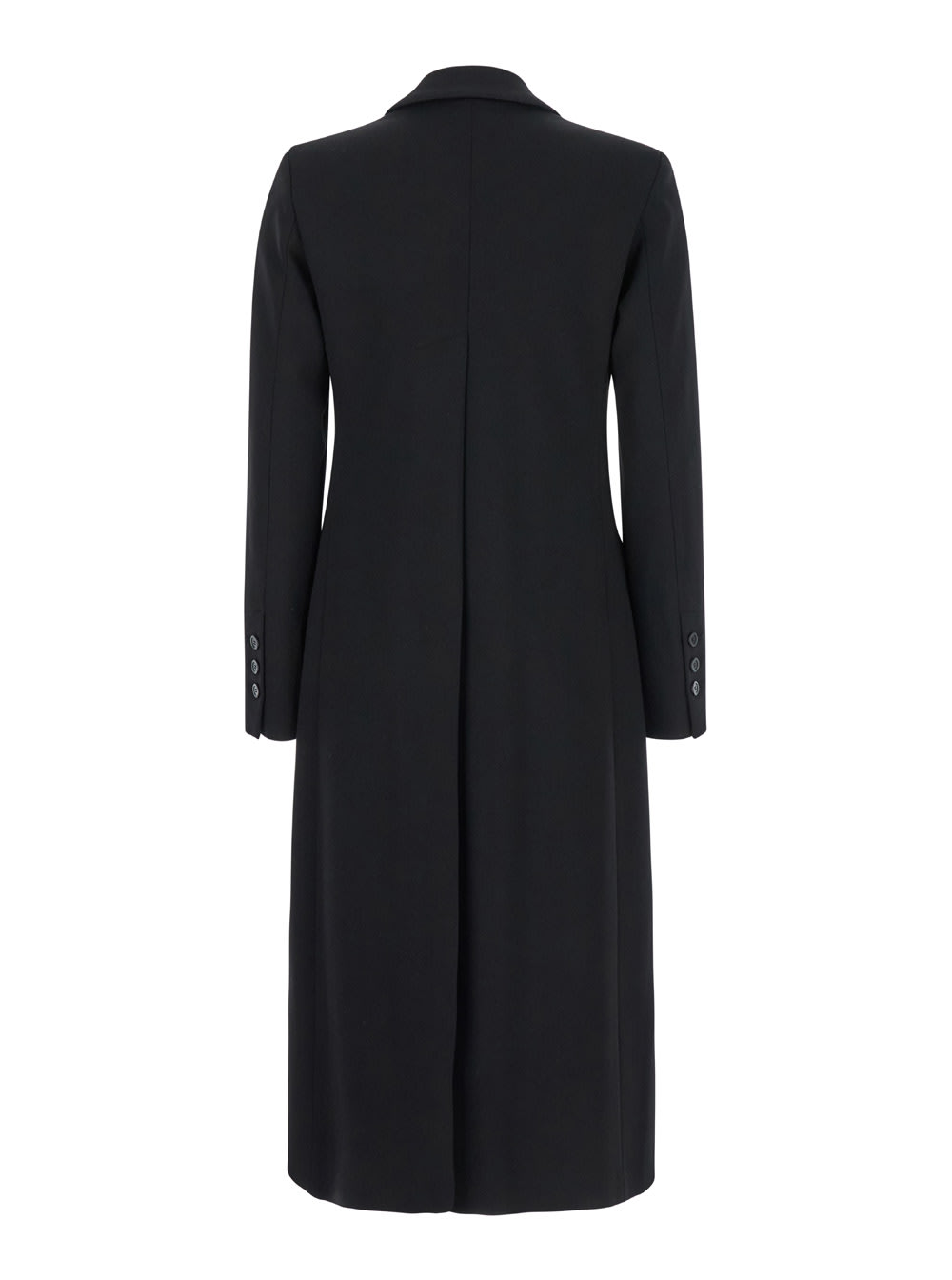 Shop Semicouture Long Punto Milano Coat In Black