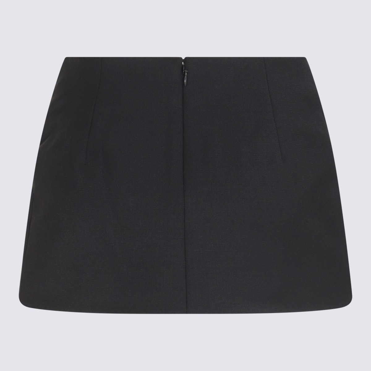 Black Wool Blend Skirt