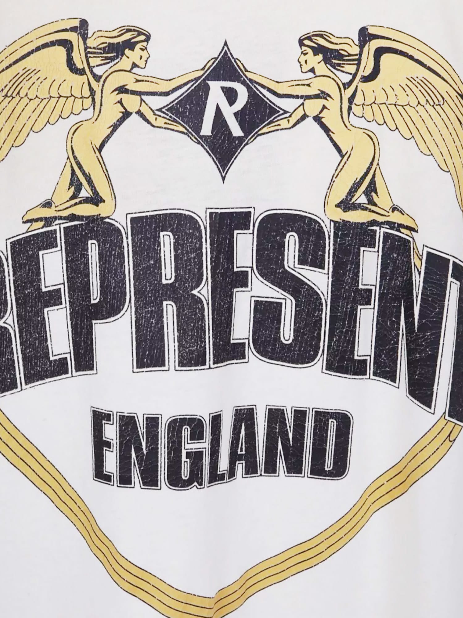 Represent Cotton T-shirt With Distressed Effect In Neutral