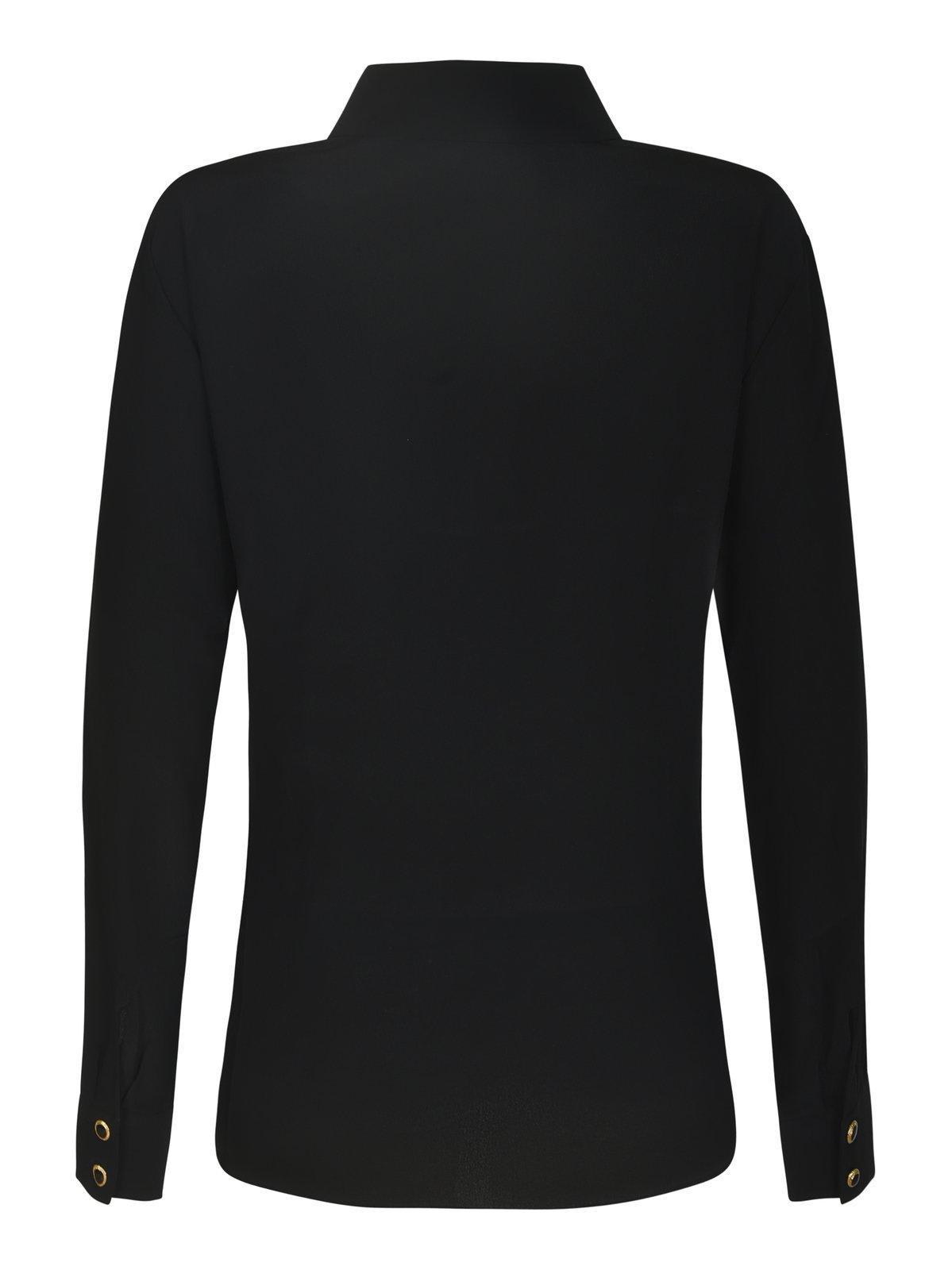 Shop Alessandra Rich Dart Detailed Straight Hem Shirt In Black