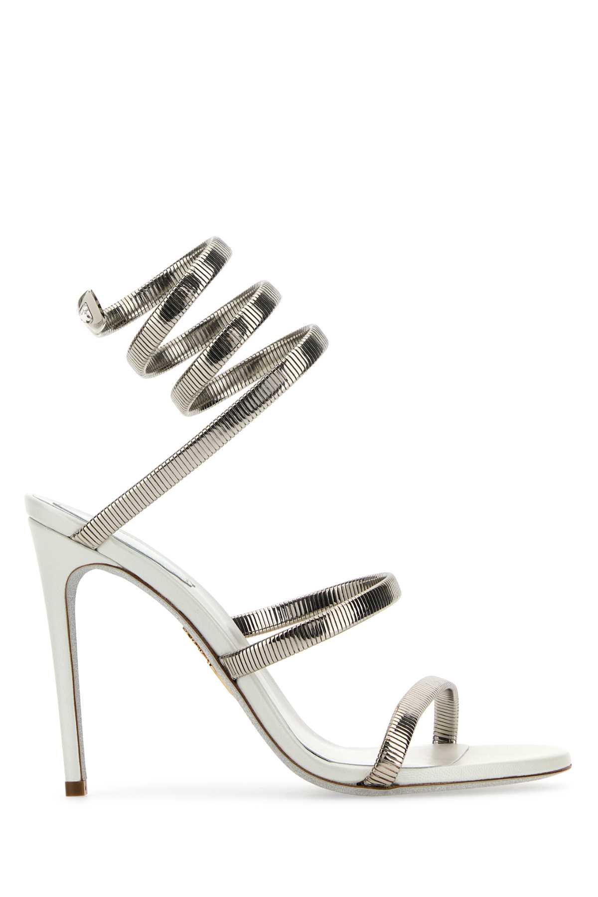 Shop René Caovilla Silver Metal Juniper Sandals In Whisil