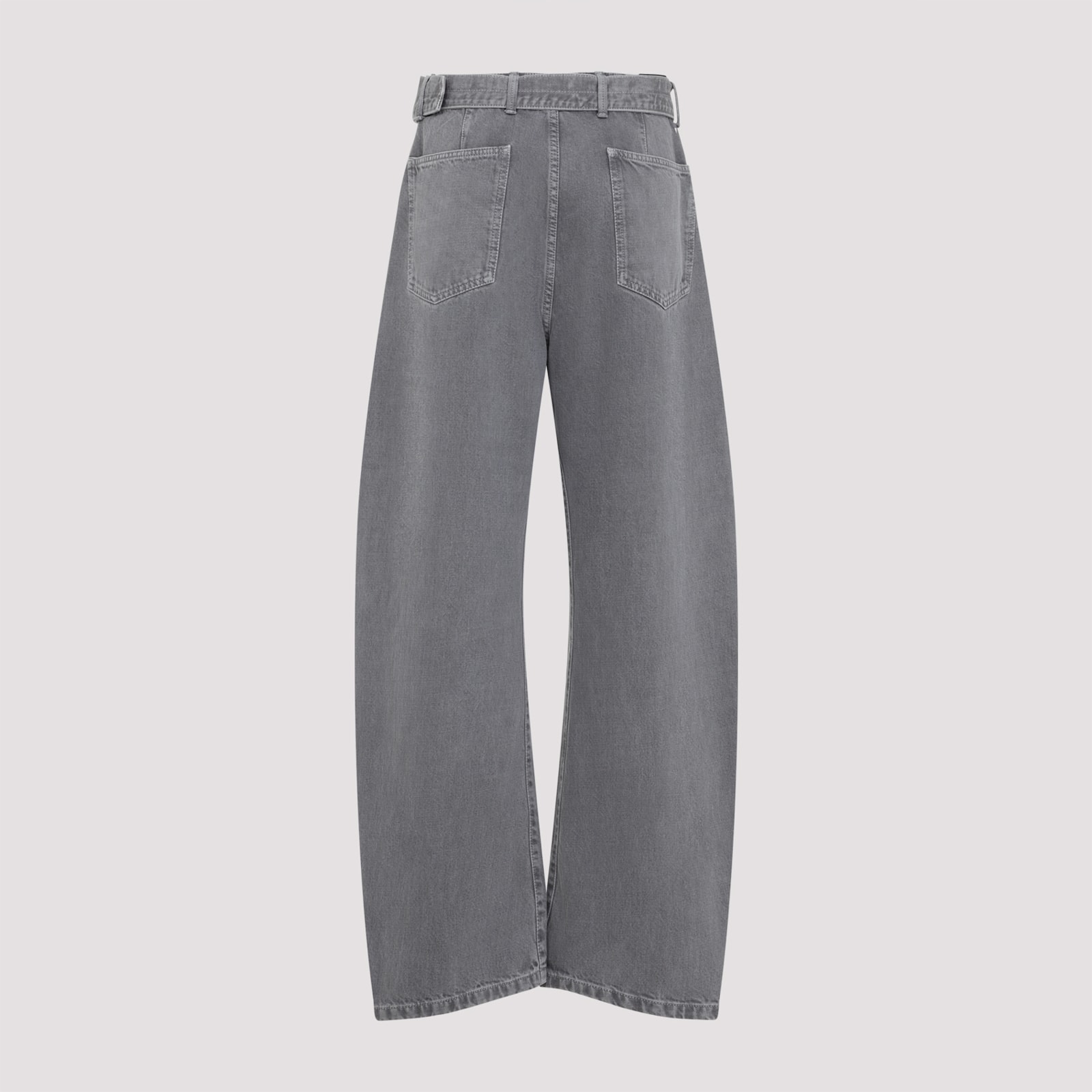 Lemaire Twisted Belted High Waist Jeans In Gray