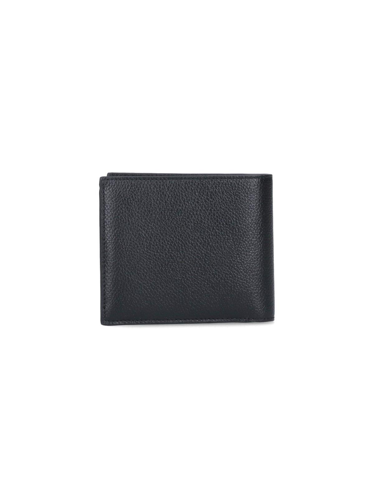 Shop Balenciaga Political Stencil Logo Print Bifold Wallet In Black