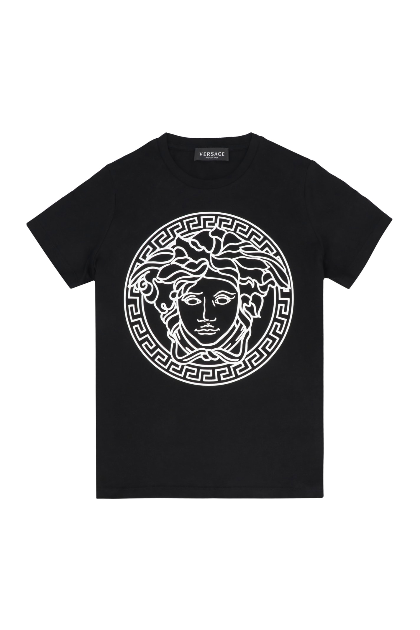 YOUNG VERSACE PRINTED COTTON T-SHIRT