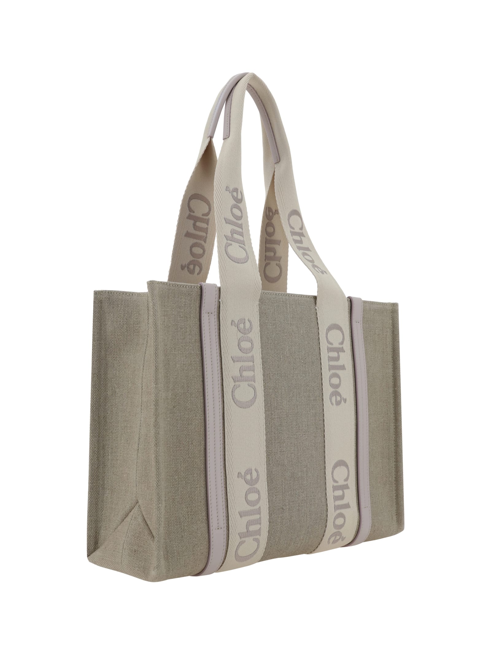 Shop Chloé Woody Handbag In Wild Grey