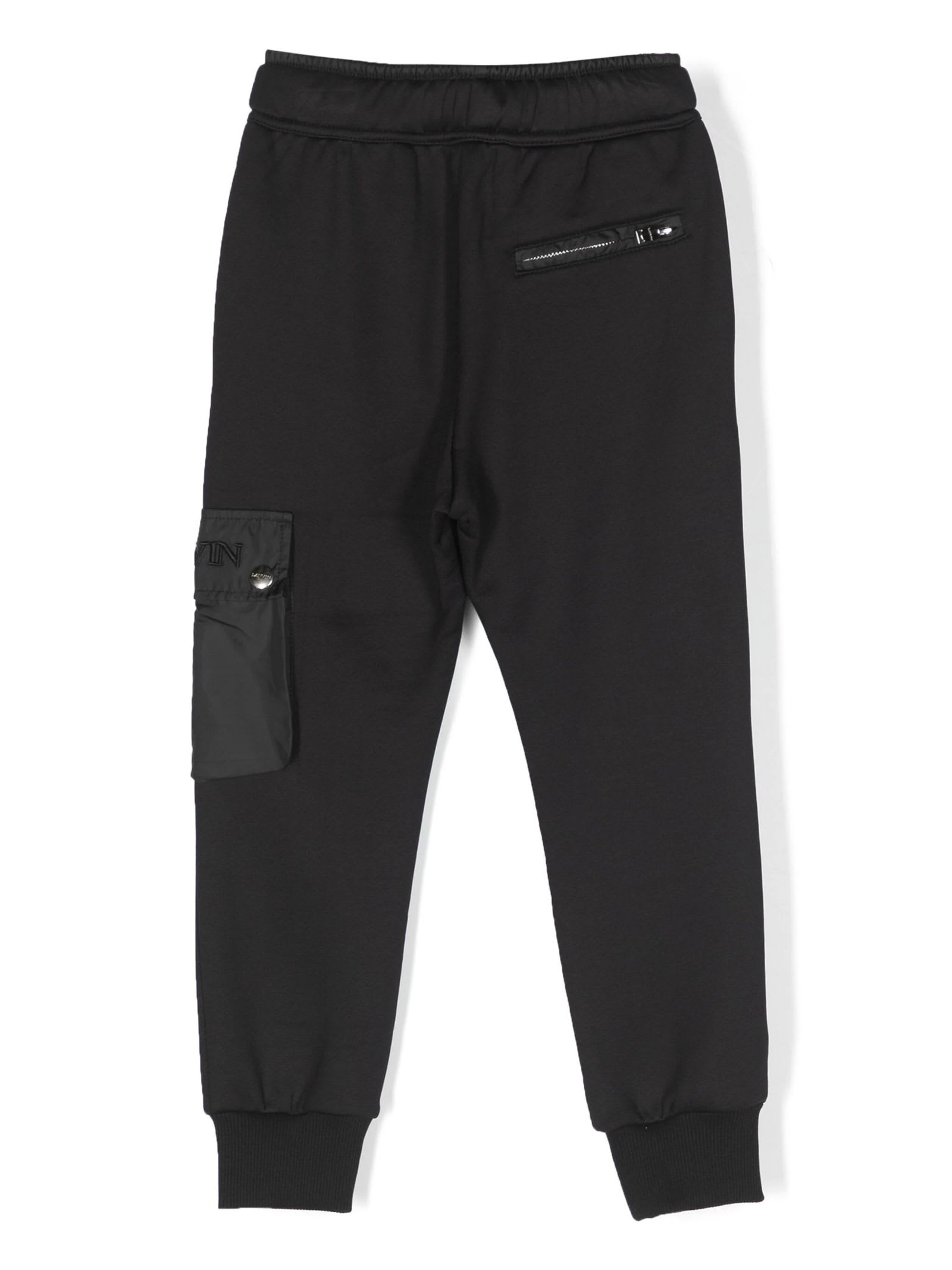Shop Lanvin Black Polyester Trousers In B Nero