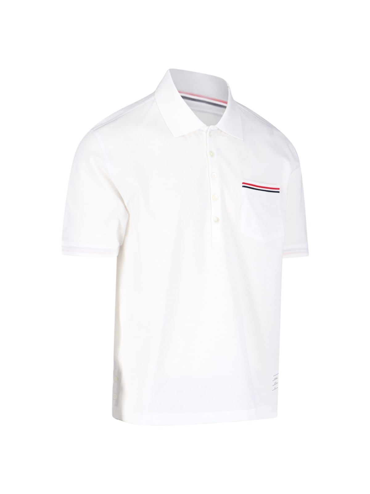 Shop Thom Browne Logo Polo Shirt In White
