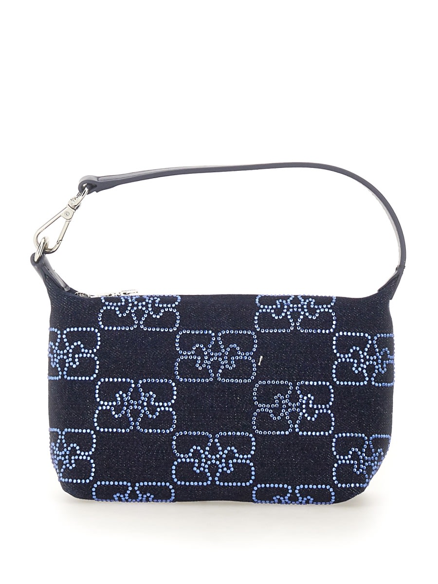 Shop Ganni Small Butterfly Bag In Blue