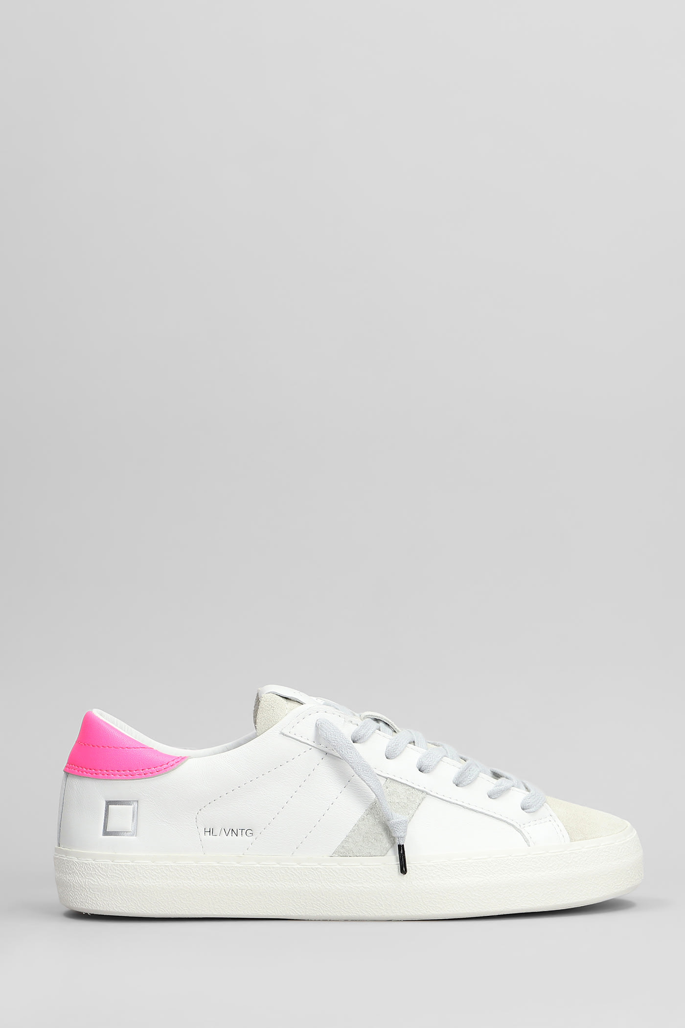 D. A.T. E. Hill Low Vintage Sneakers In White Suede And Leather