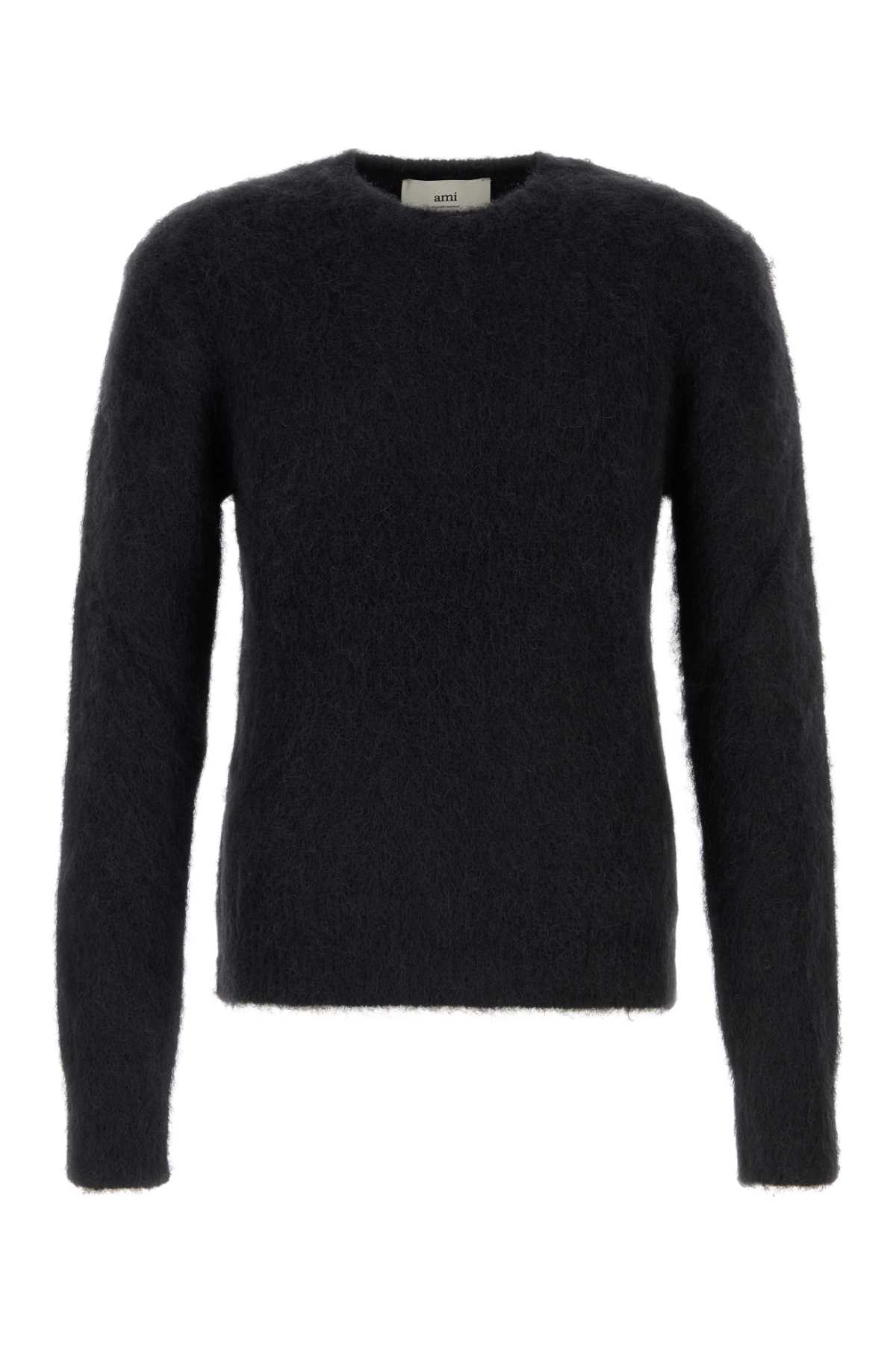 Shop Ami Alexandre Mattiussi Black Stretch Mohair Blend Sweater