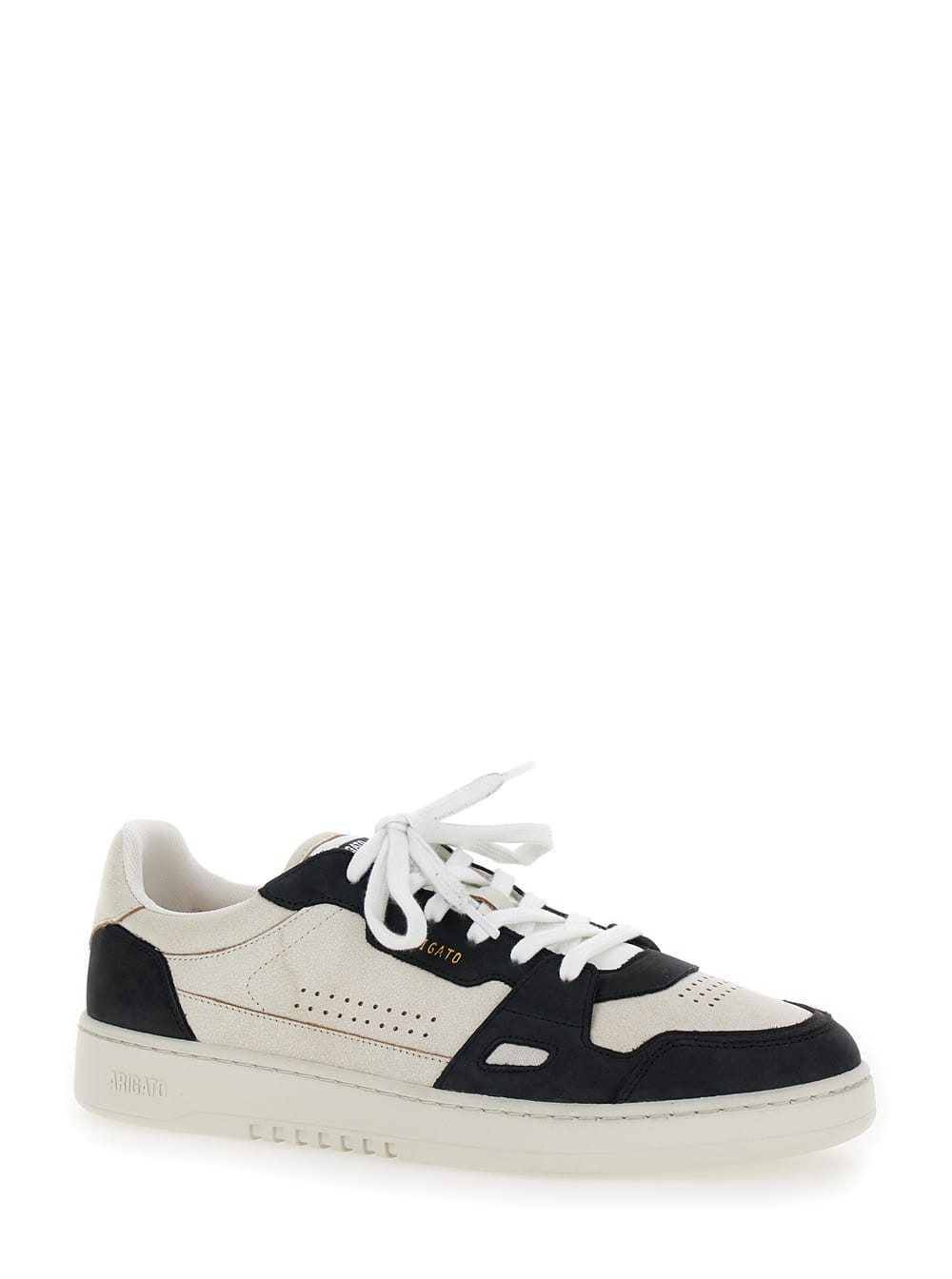 Shop Axel Arigato Dice Lo Black And Beige Two-tone Sneakers In Calf Leather Man