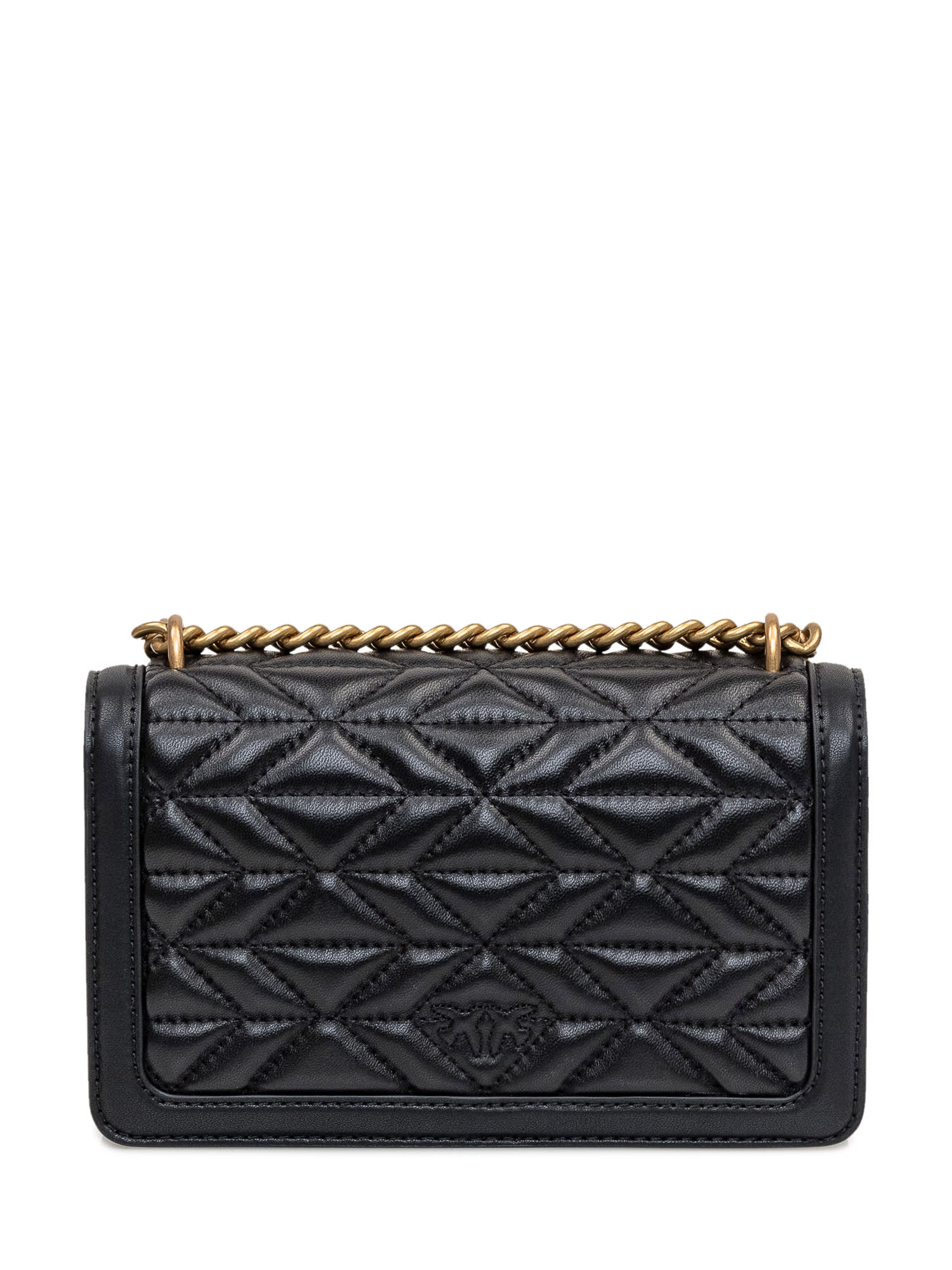 Shop Pinko Love One Mini Bag In Nero Antiqque Gold