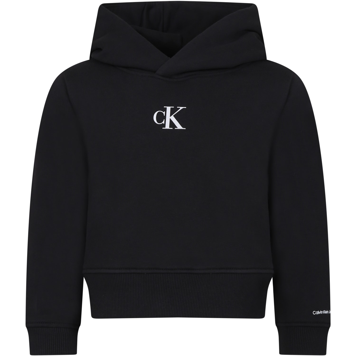 Calvin Klein Kids' Sweat-shirt Noir Pour Fille Avec Logo In Black