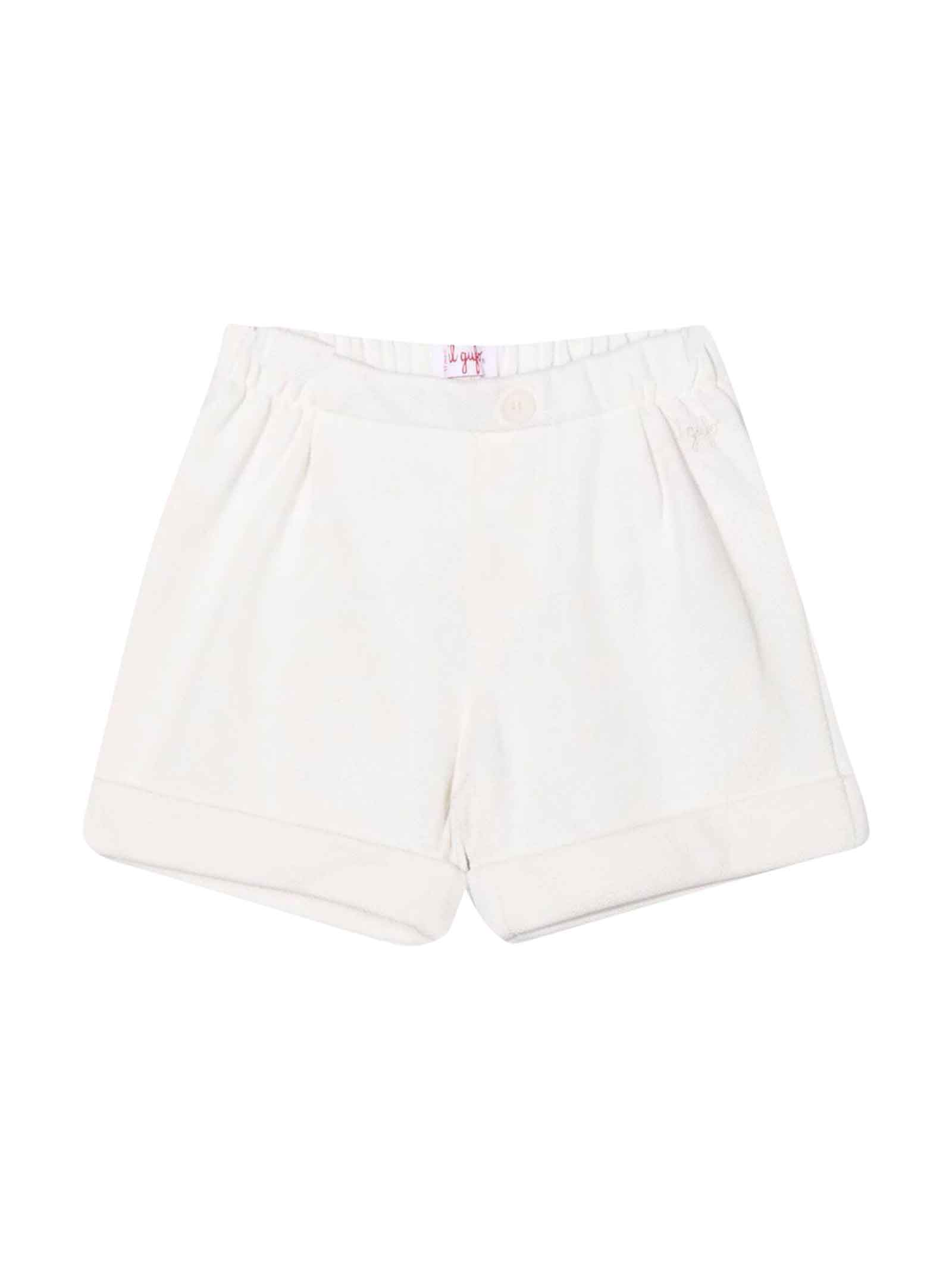 Il Gufo Newborn White Shorts