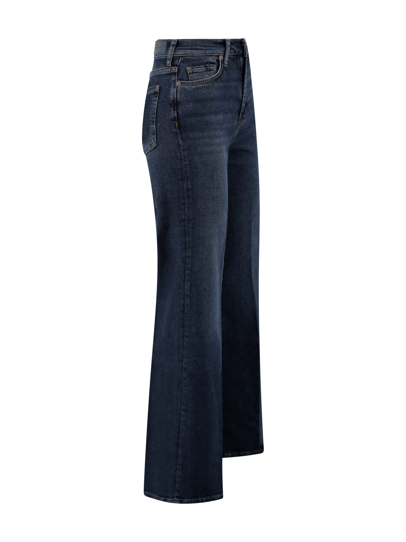 7 For All Mankind Wide Leg High Waist Jeans In Blue