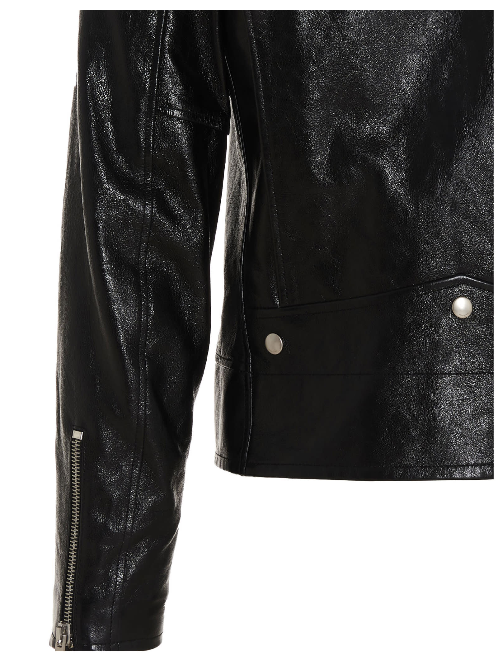 Shop Saint Laurent Classic Motorcycle Leather Jacket In Black