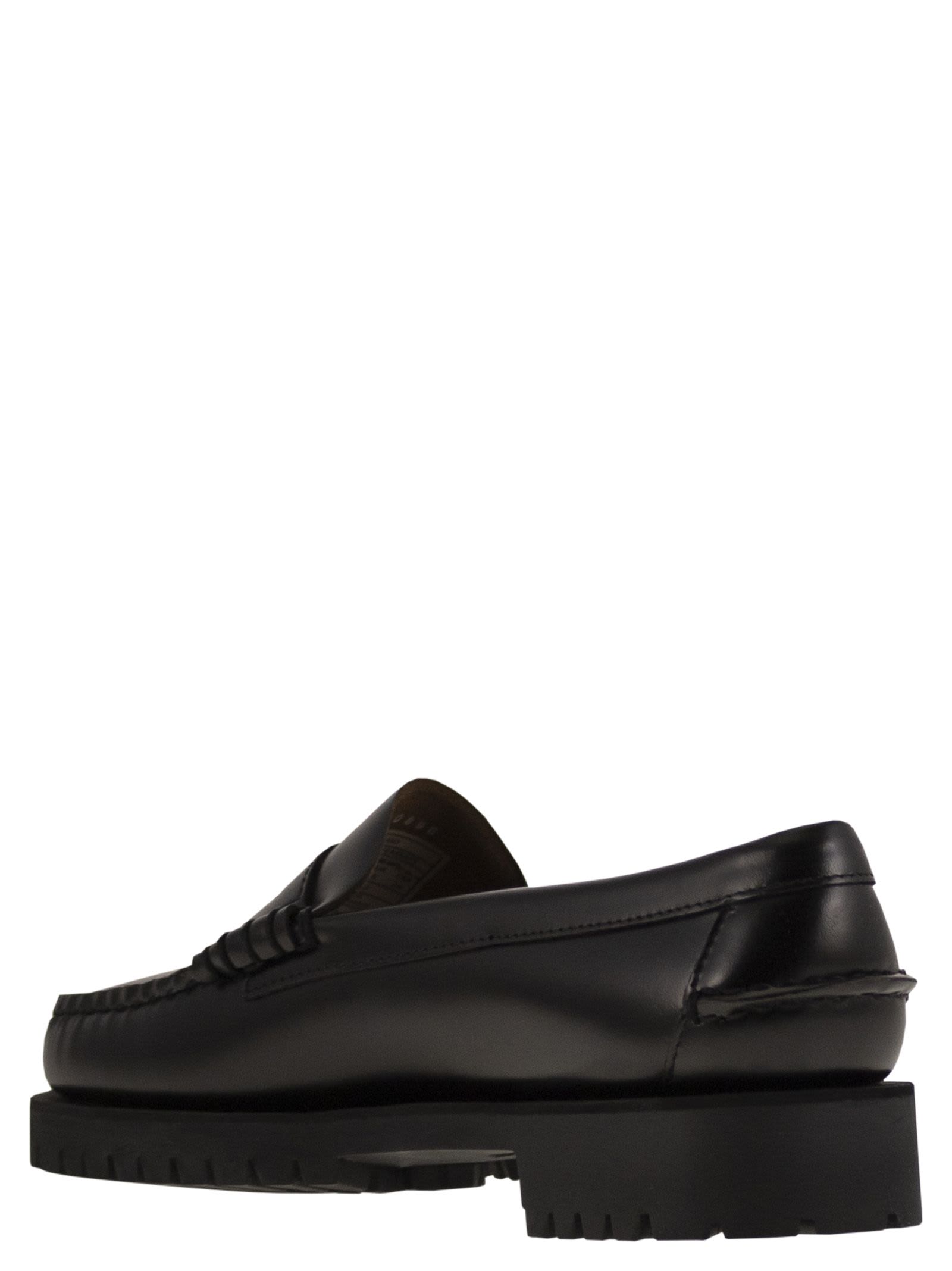 Shop Sebago Dan - Leather Moccasin In Black