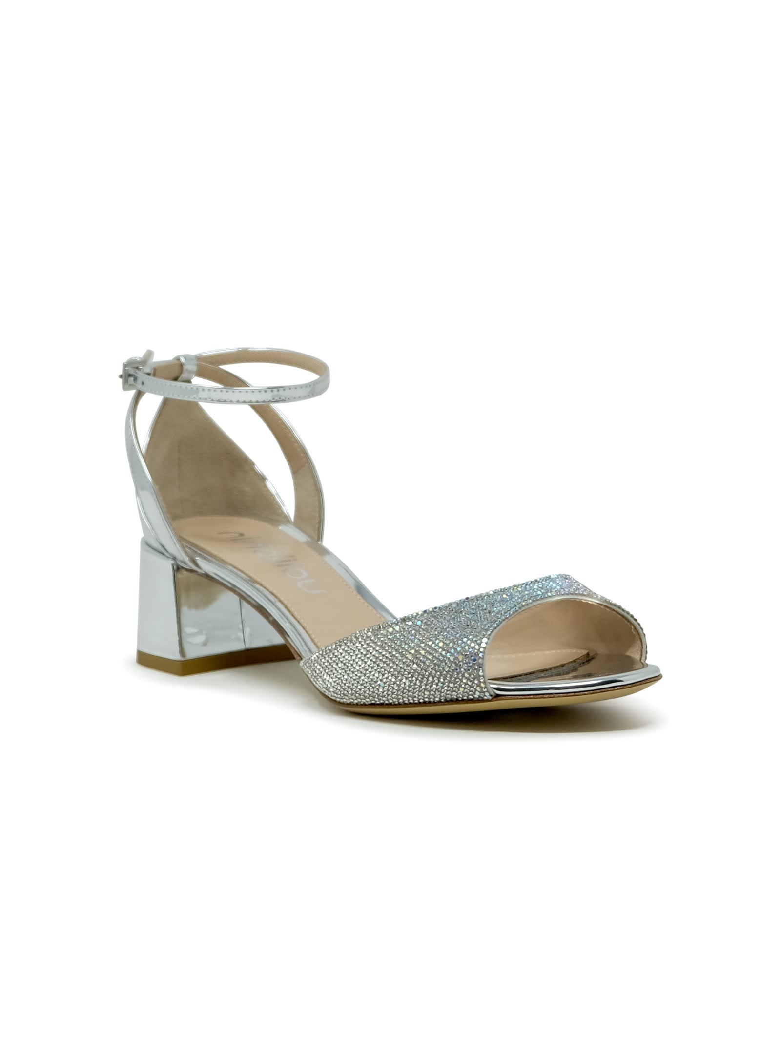Ninalilou Patent Sandals In Silver