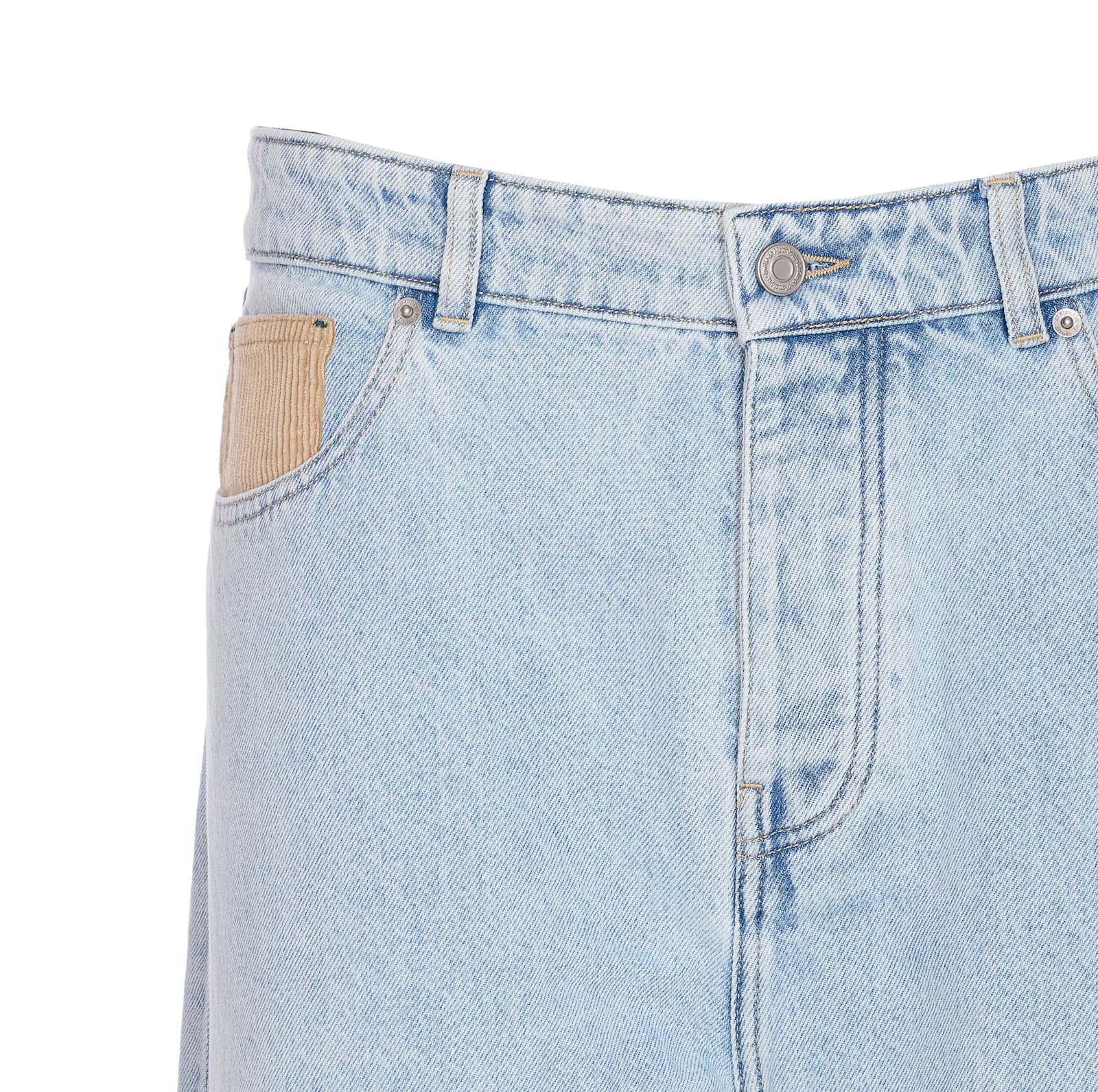 Drôle De Monsieur Tailored Trousers With 5 Pockets And Belt Loops In Blue