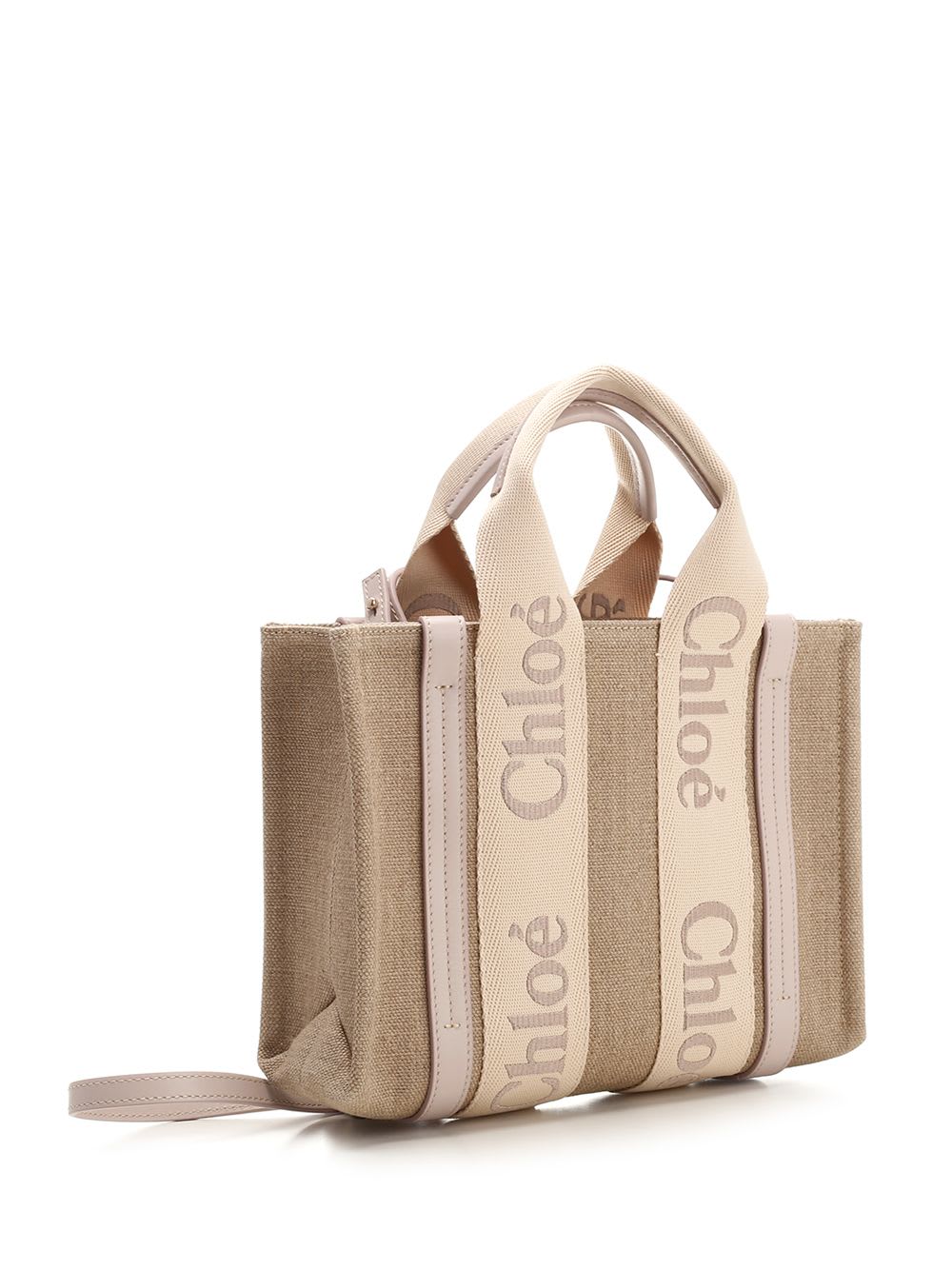 Shop Chloé Small Woody Tote Bag In Wild Grey