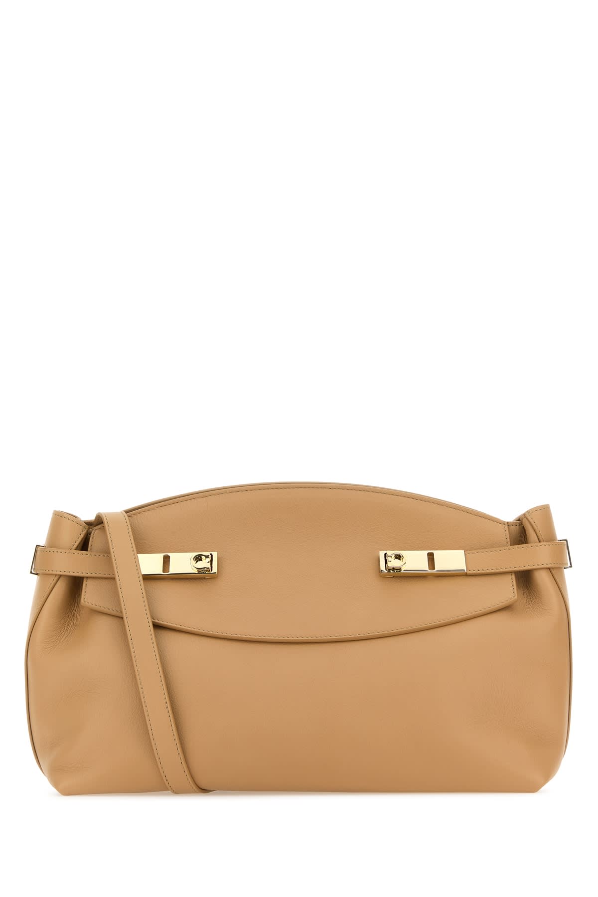 Shop Ferragamo Hug Pouch L In Lightcamellightcamel