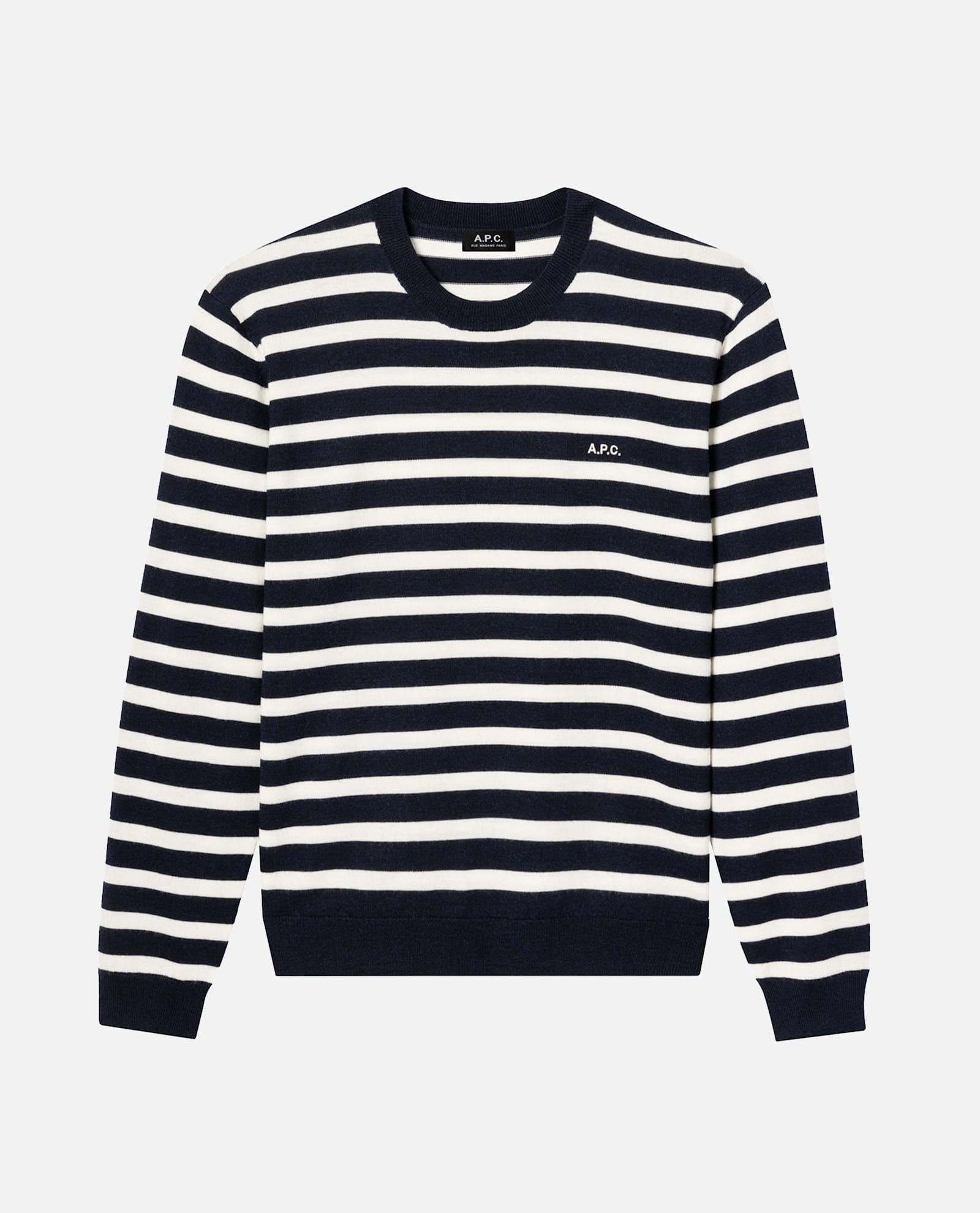 Apc A.p.c. Matthias Stripe Wool Sweater In Black