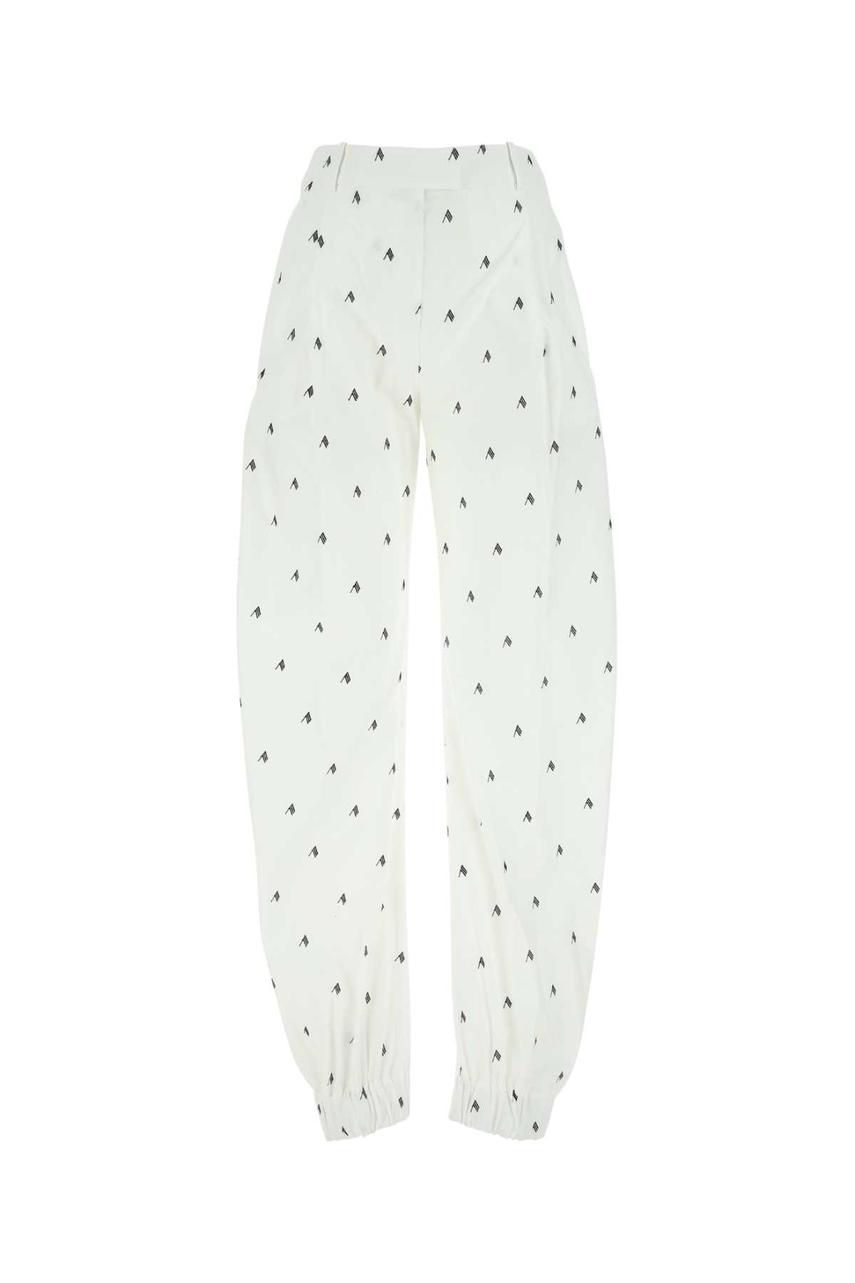 Shop Attico White Cotton Blend Rey Pant In 020