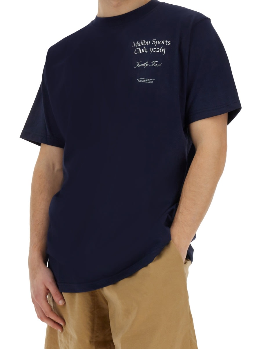 Shop Family First Milano T-shirt With Malibu Print In Blue