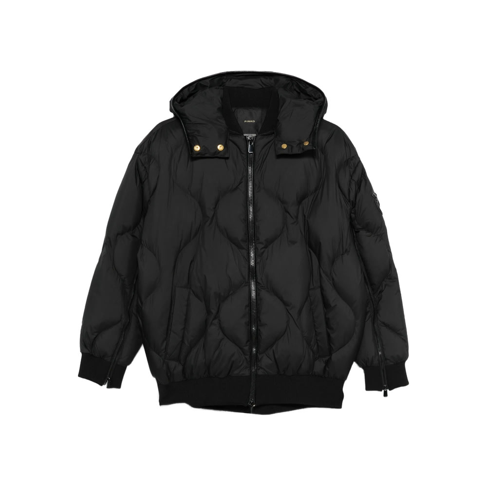 Pinko Puffer Jacket With Quilted Pattern In Blue