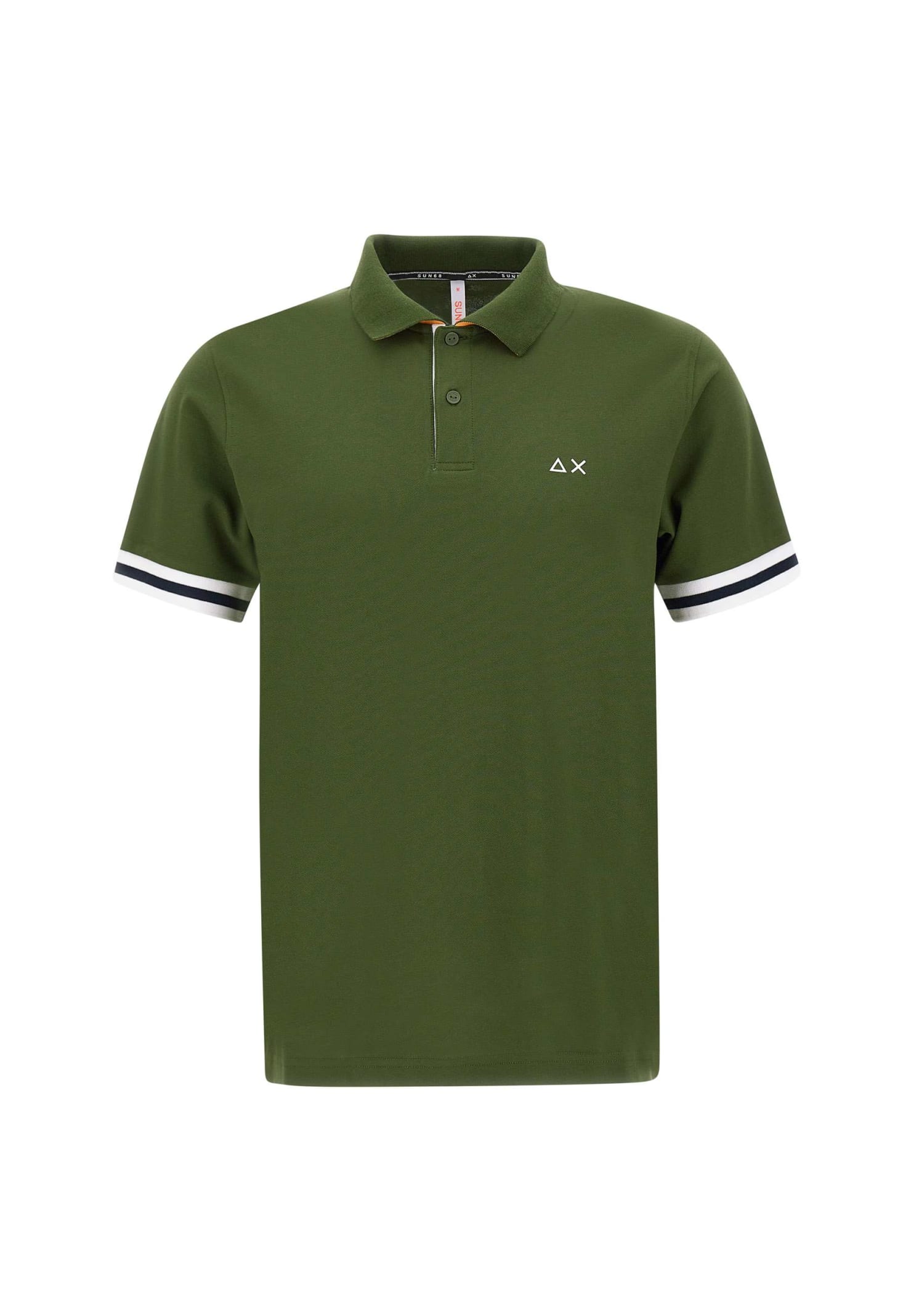 Shop Sun 68 Stripes Cotton Polo Shirt In Green