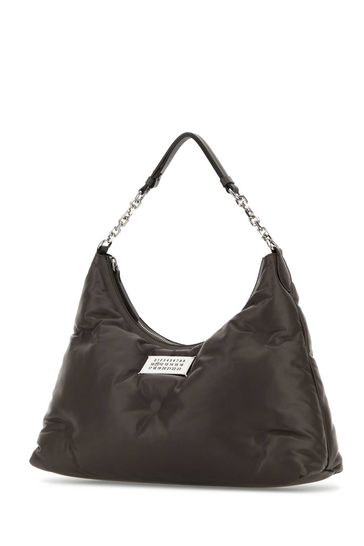 Shop Maison Margiela Brown Nappa Leather Medium Glam Slam Hobo Shoulder Bag In Elephant