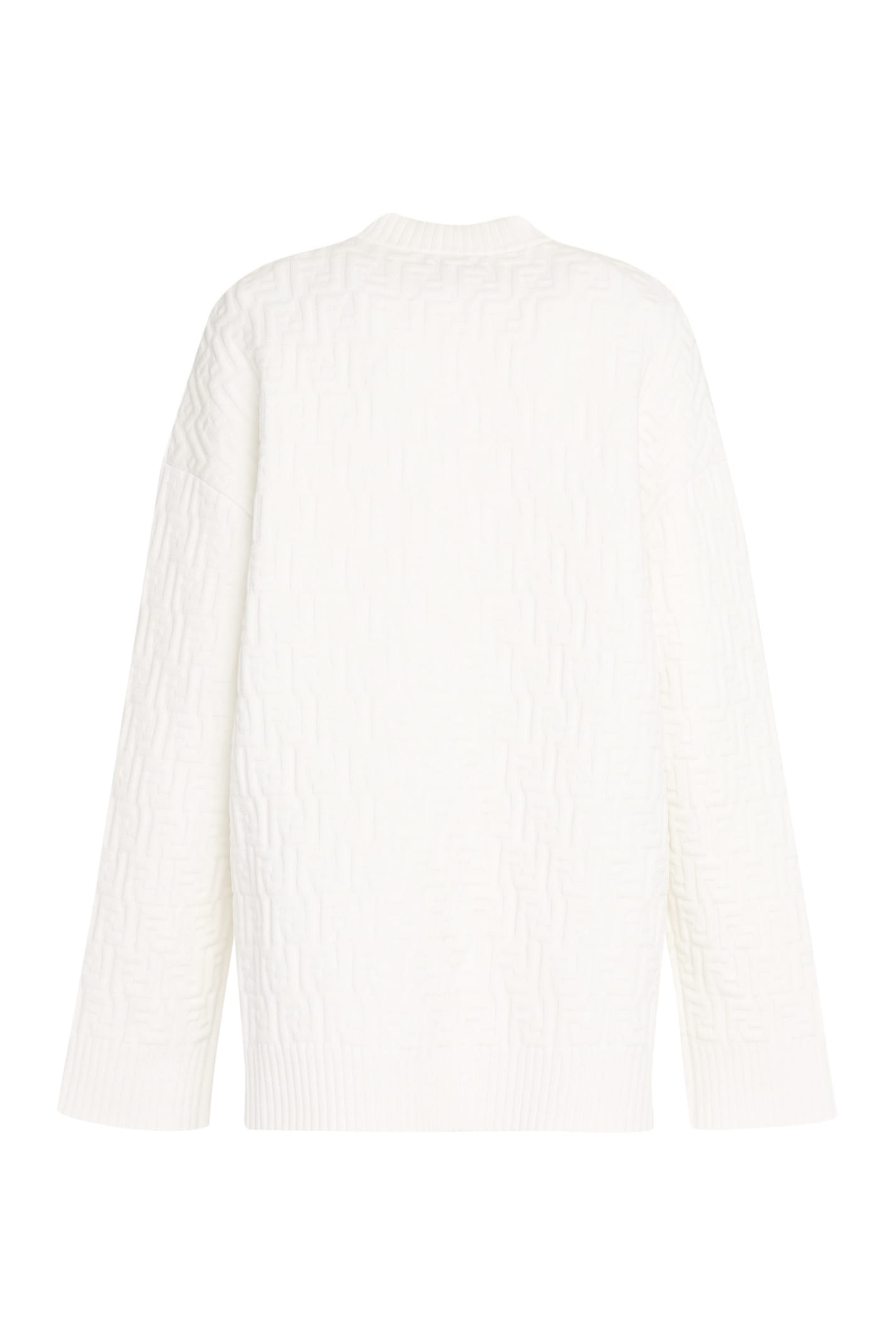 Fendi Ff Motif Sweater In Panna