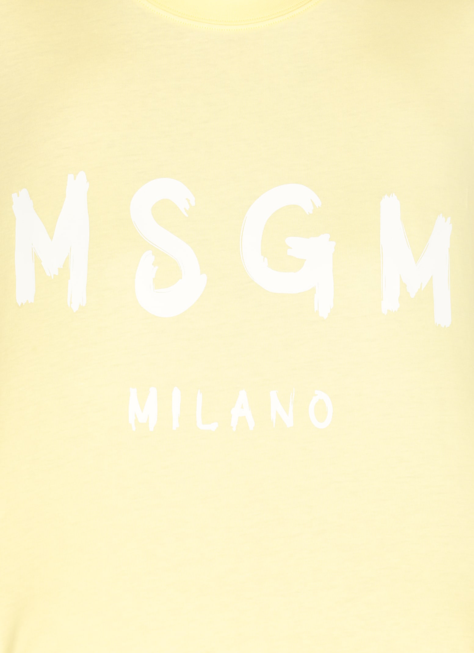 Shop Msgm T-shirt With Logo In Yellow