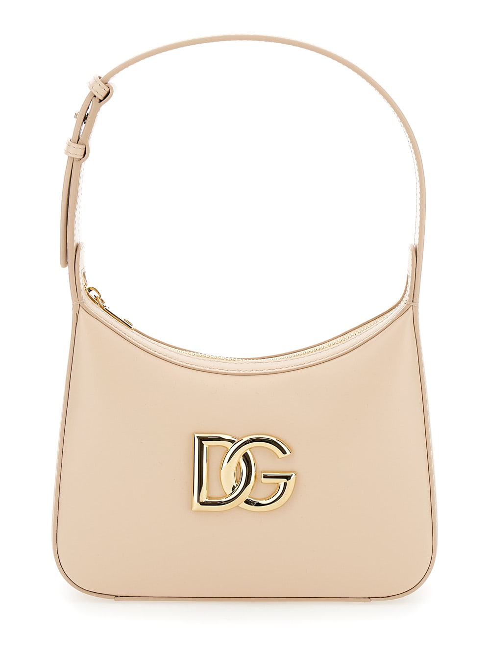 Shop Dolce & Gabbana 3.5 Pink Shoulder Bag With Logo Detail In Smooth Leather Woman