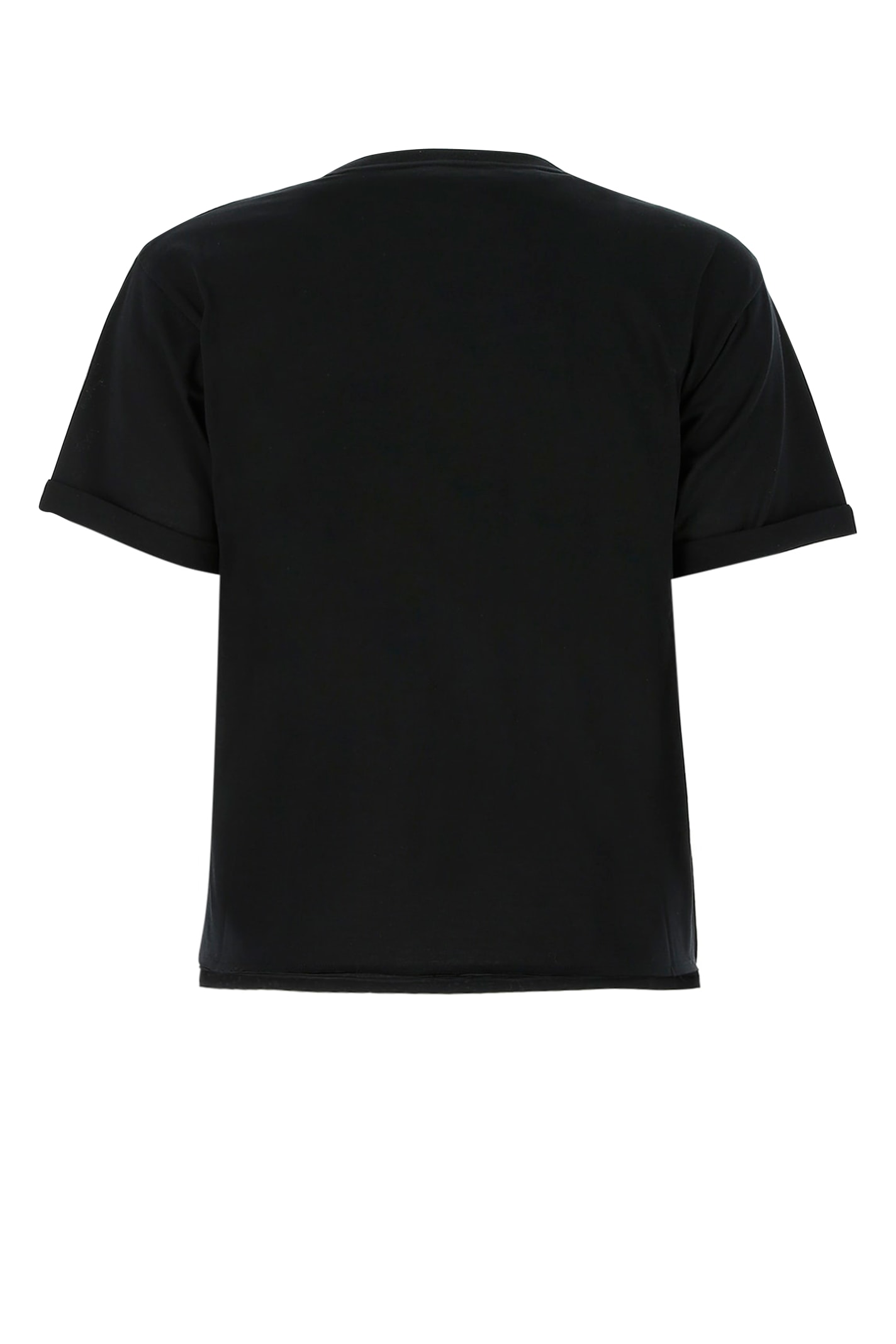 Saint Laurent Black Cotton T-shirt In 1000